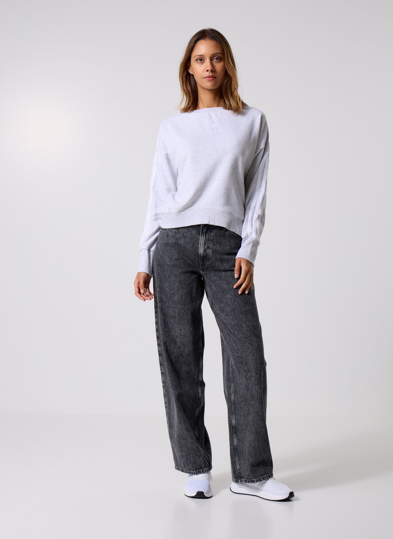 Sweater W CO FT SWT dames grijs adidas sportswear Sweater W CO FT SWT dames grijs LGREYH/WHITE