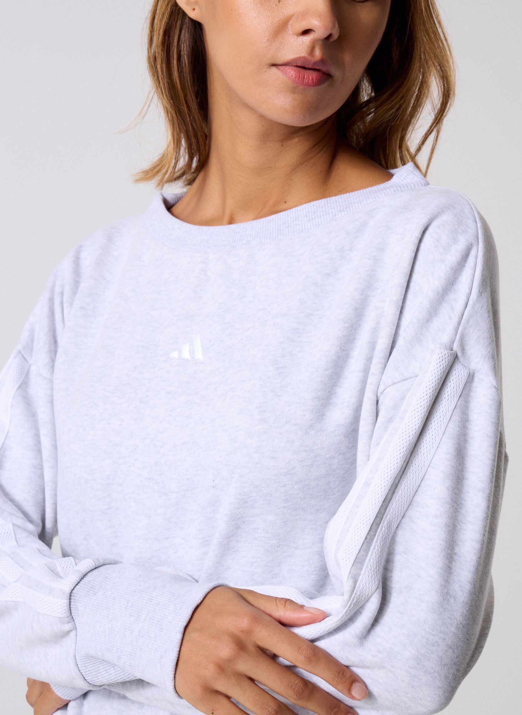Sweater W CO FT SWT dames grijs adidas sportswear Sweater W CO FT SWT dames grijs LGREYH/WHITE