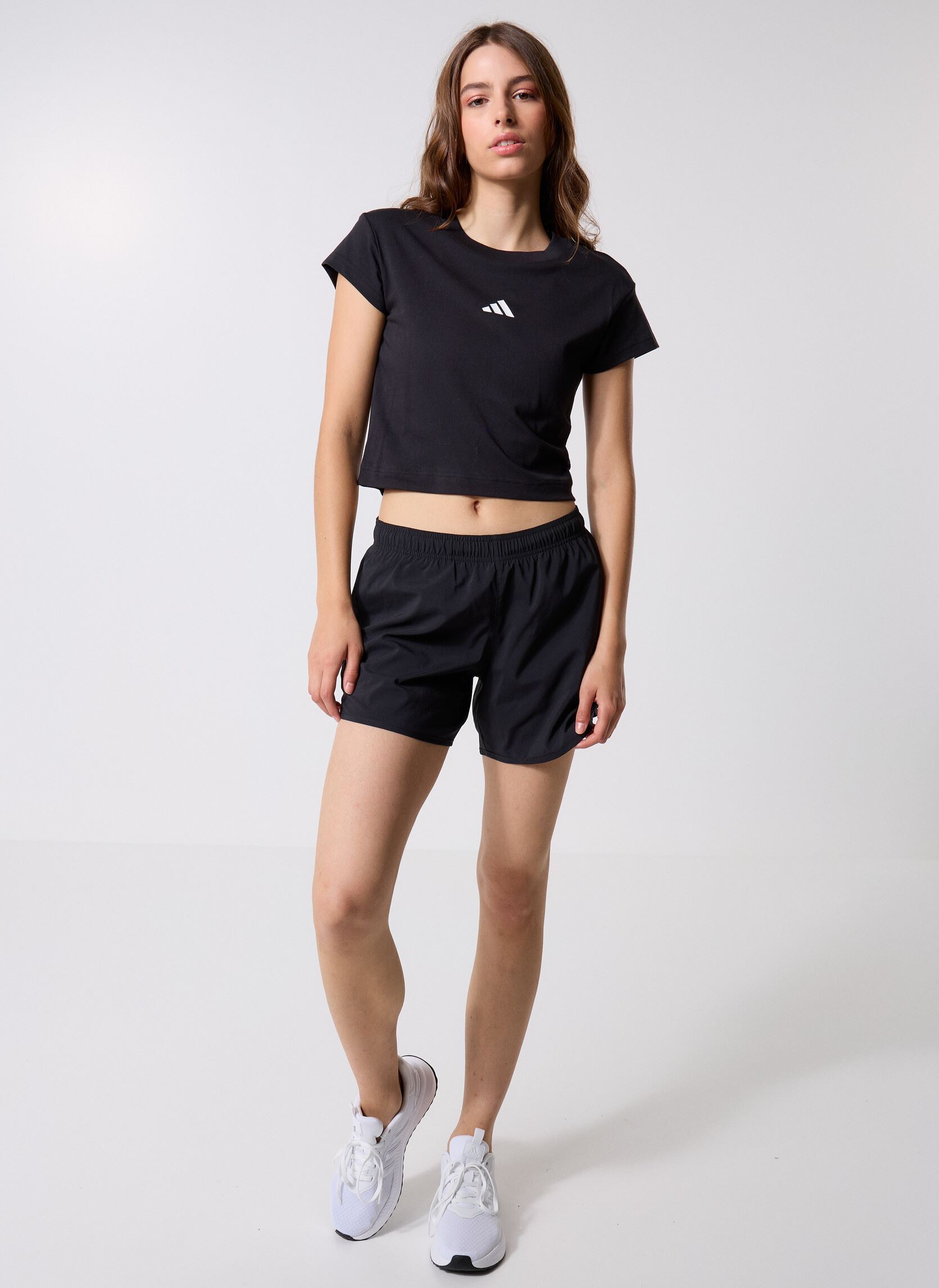 Tee-shirts manches courtes W FI SL BB TEE femme noir adidas sportswear Tee-shirts manches courtes W FI SL BB TEE femme noir Black