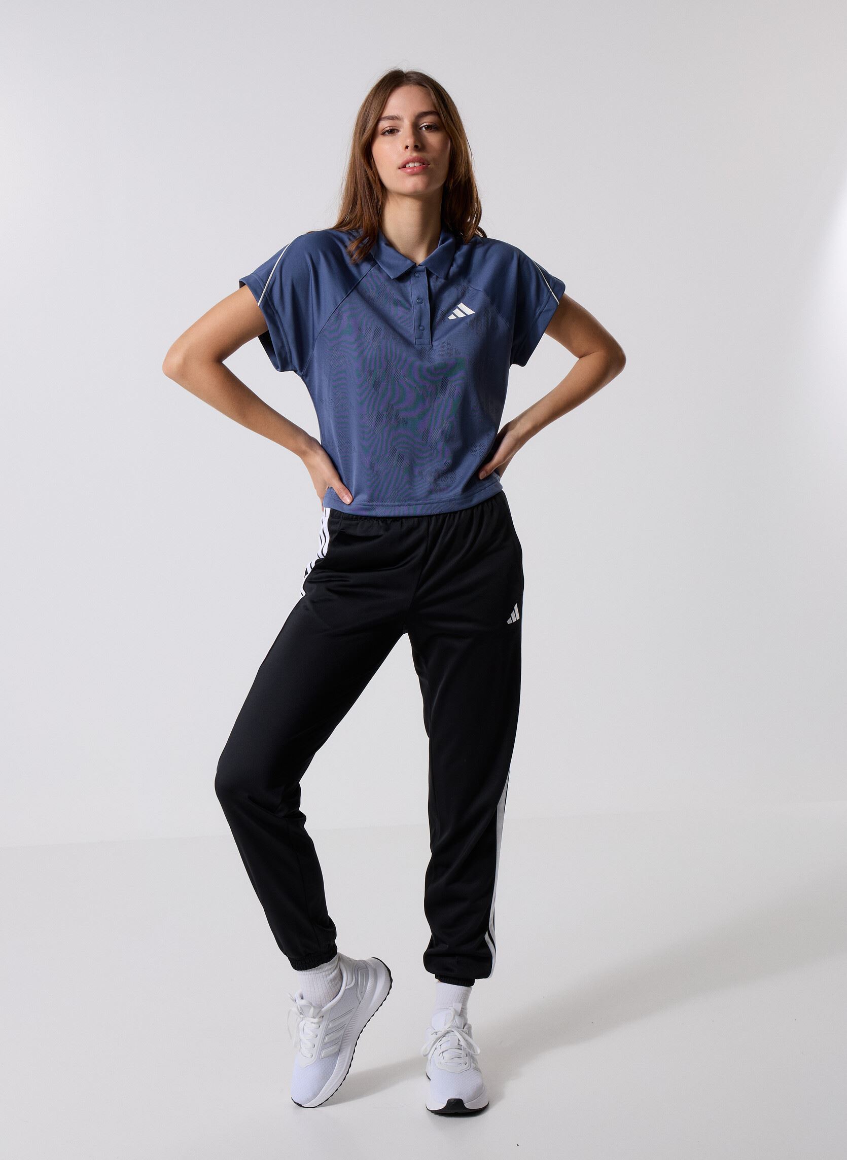 Korte mouwen polo's W STA SEAS TOP dames blauw adidas sportswear Korte mouwen polo's W STA SEAS TOP dames blauw Prloin/Owhite