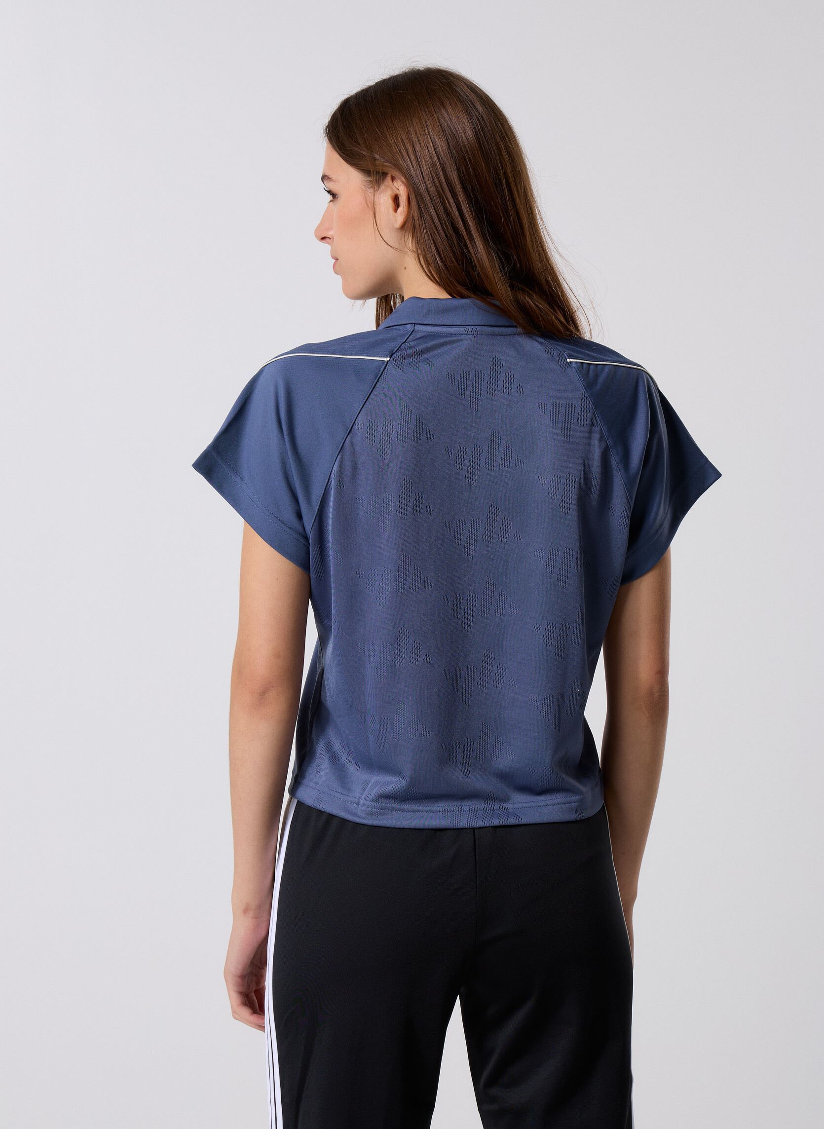 Korte mouwen polo's W STA SEAS TOP dames blauw adidas sportswear Korte mouwen polo's W STA SEAS TOP dames blauw Prloin/Owhite