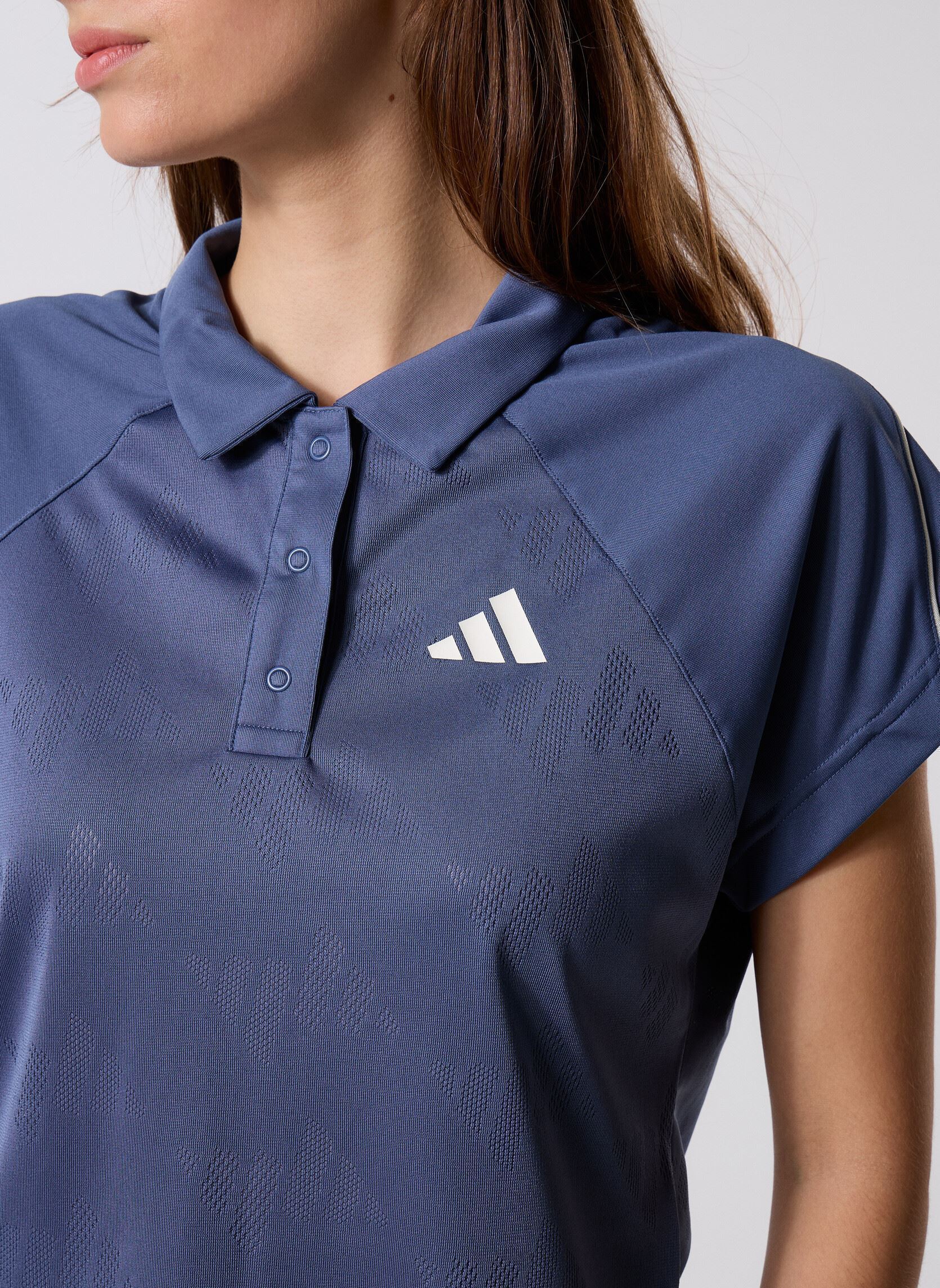 Korte mouwen polo's W STA SEAS TOP dames blauw adidas sportswear Korte mouwen polo's W STA SEAS TOP dames blauw Prloin/Owhite