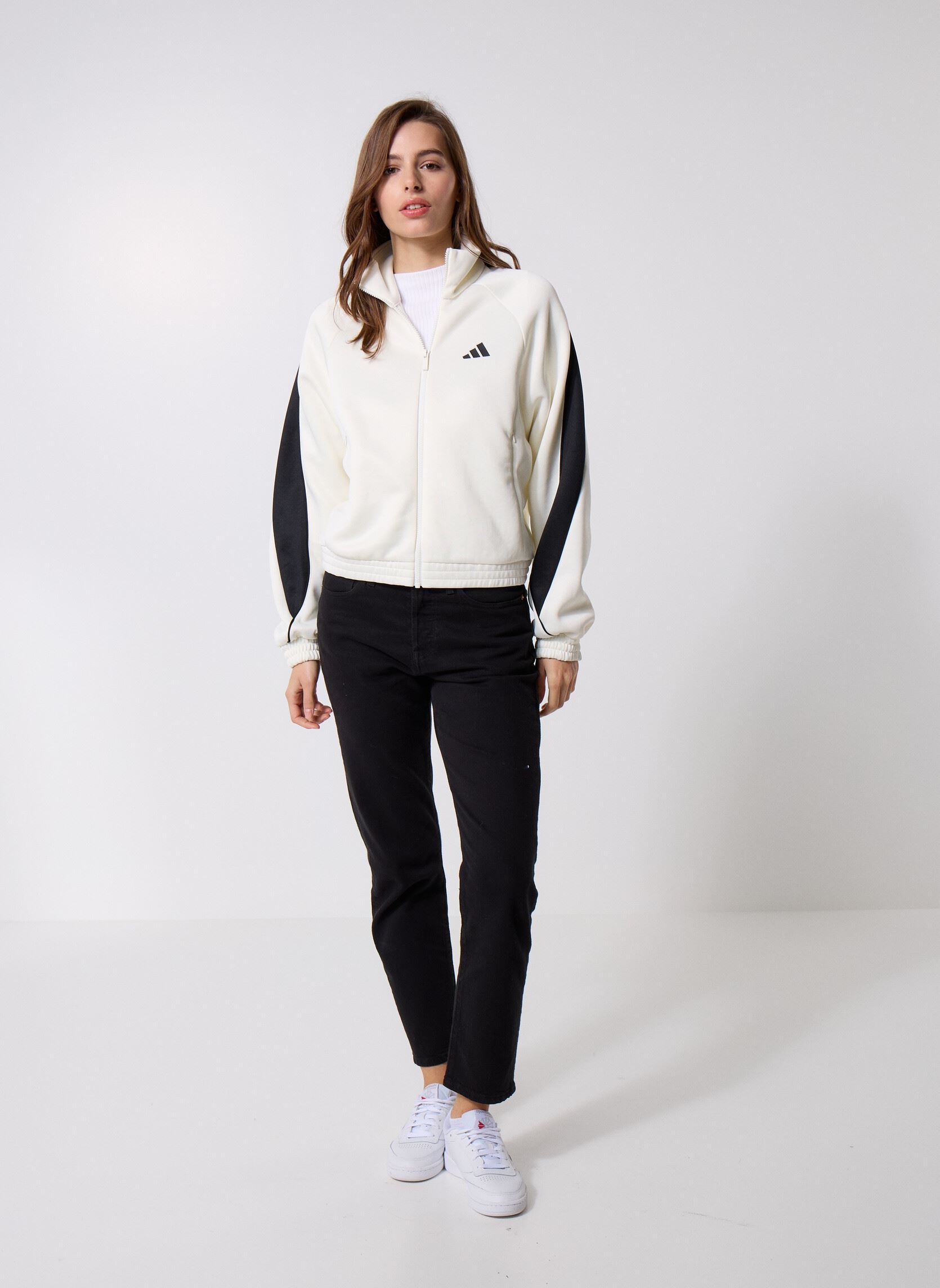 Sweatshirts mit Reißverschluss W STADIUM TT damen weiß adidas sportswear Sweatshirts mit Reißverschluss W STADIUM TT damen weiß Owhite/Black
