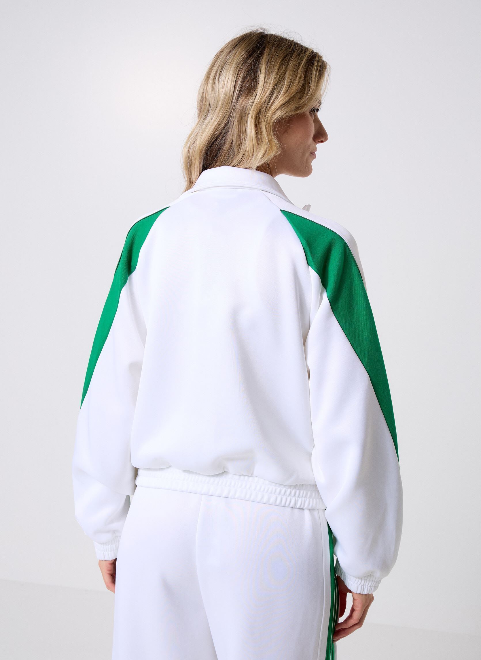 Sweaters met rits W STADIUM TT dames wit adidas sportswear Sweaters met rits W STADIUM TT dames wit White/green