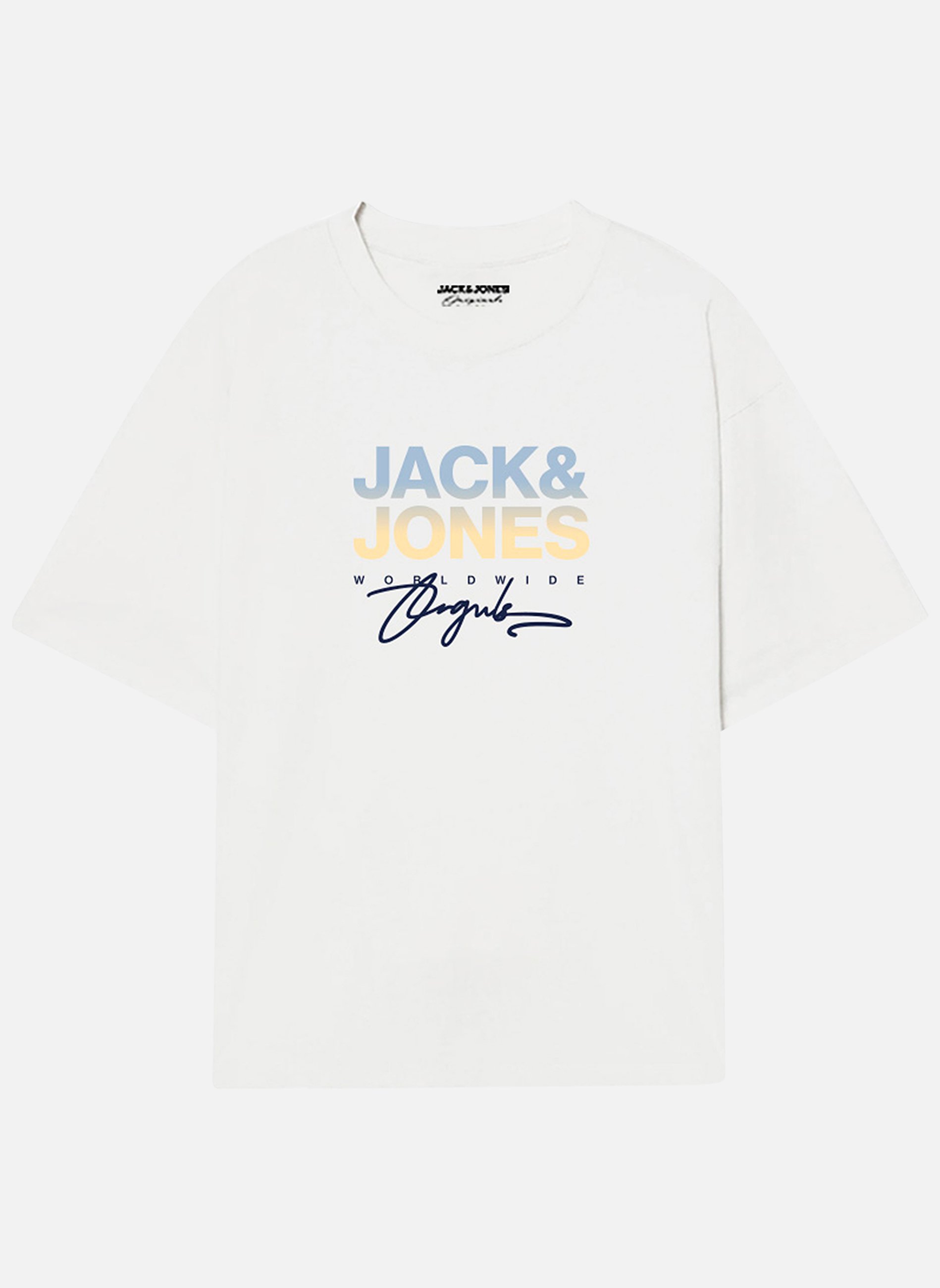 Tee-shirts T-shirt coton col rond manches courtes regular fit garçon blanc Jack & Jones Tee-shirts T-shirt coton col rond manches courtes regular fit garçon blanc Blanc