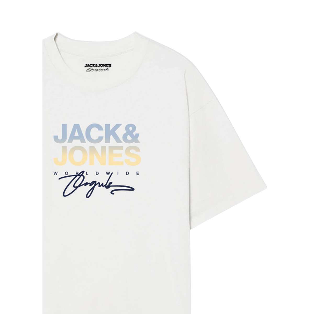 Tee-shirts T-shirt coton col rond manches courtes regular fit garçon blanc Jack & Jones Tee-shirts T-shirt coton col rond manches courtes regular fit garçon blanc Blanc