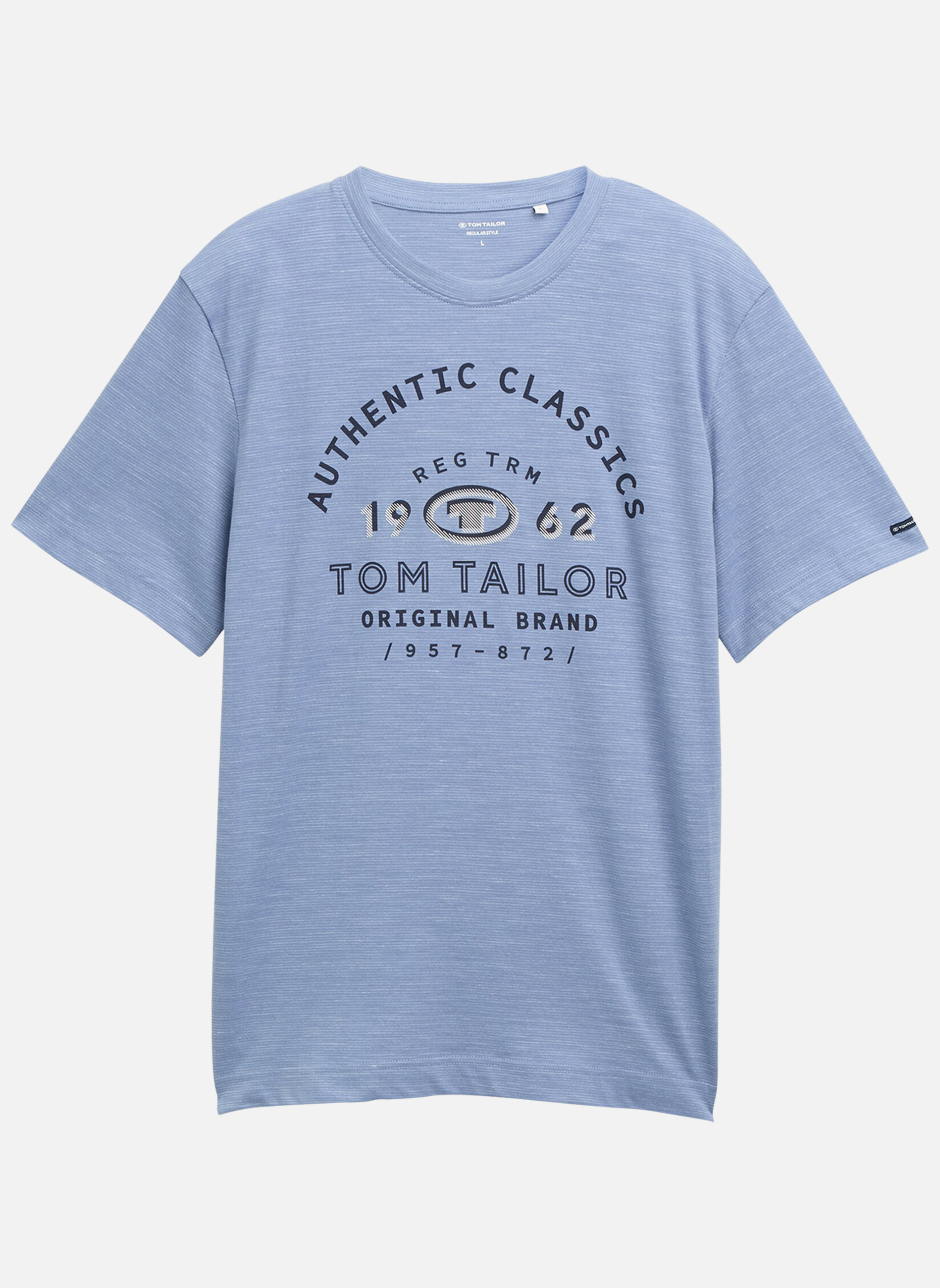 TOM TAILOR T-shirt à Manches Longues - Navy Offwhite Stripe/noir