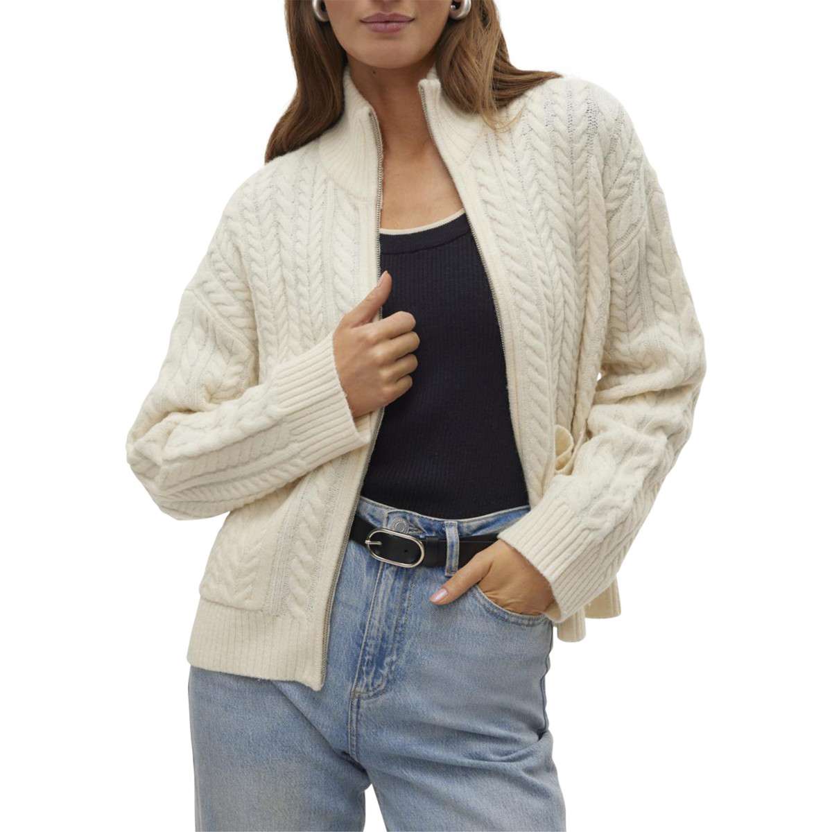 Allthemen Gilet Cardigan Homme Col Montant - Veste Tricot Épais Laine Maille Grosse, Doublure Polaire Chaude, 5 Couleurs Élégantes