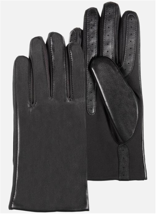 Isotoner Gants Gants Femme tactiles cuir de mouton Noir femme noir
