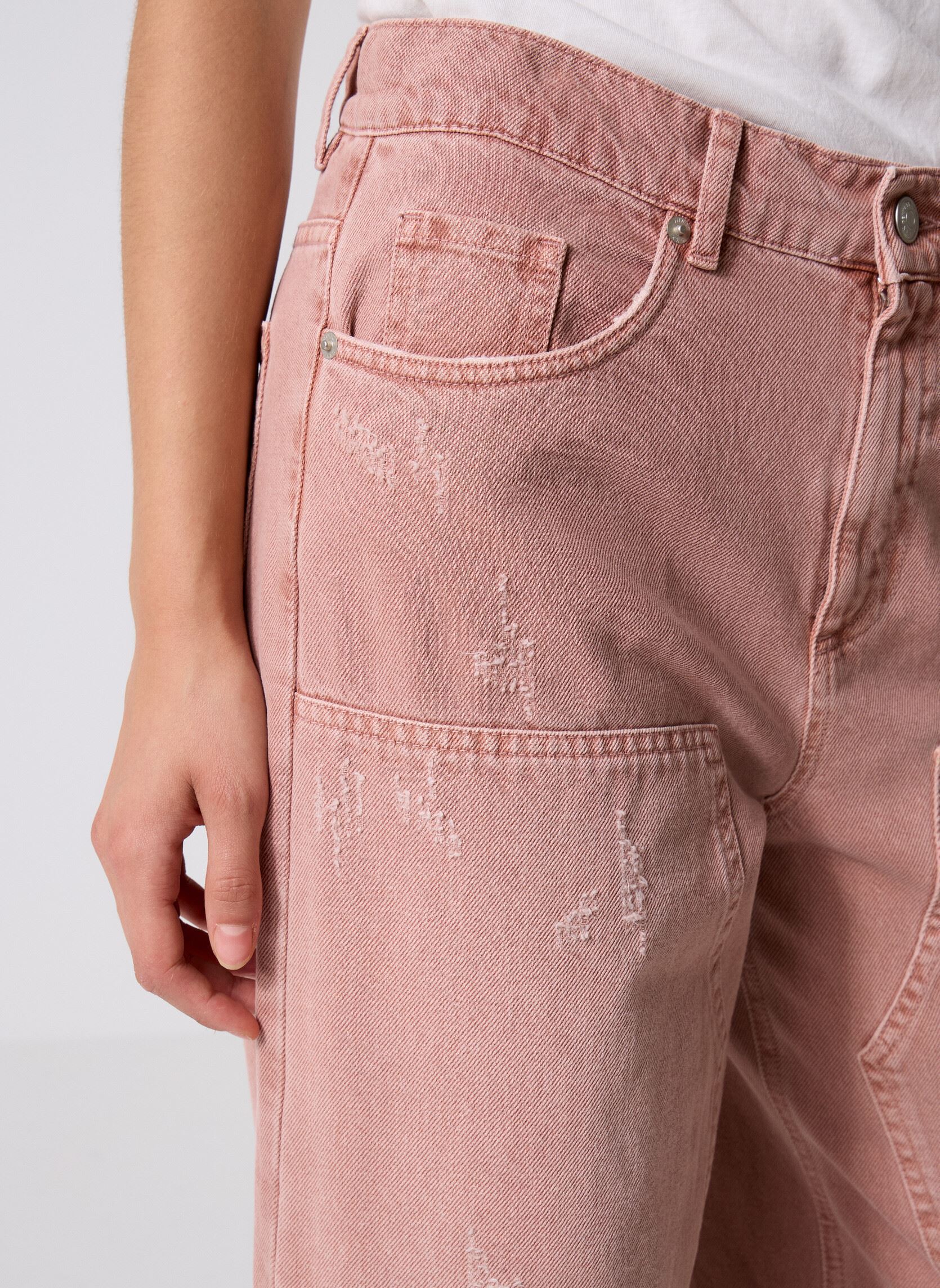 Wijde jeans / Flared Jeans B229005 dames roze IKKS Women Wijde jeans / Flared Jeans B229005 dames roze 31-ROSE POUDRÉ