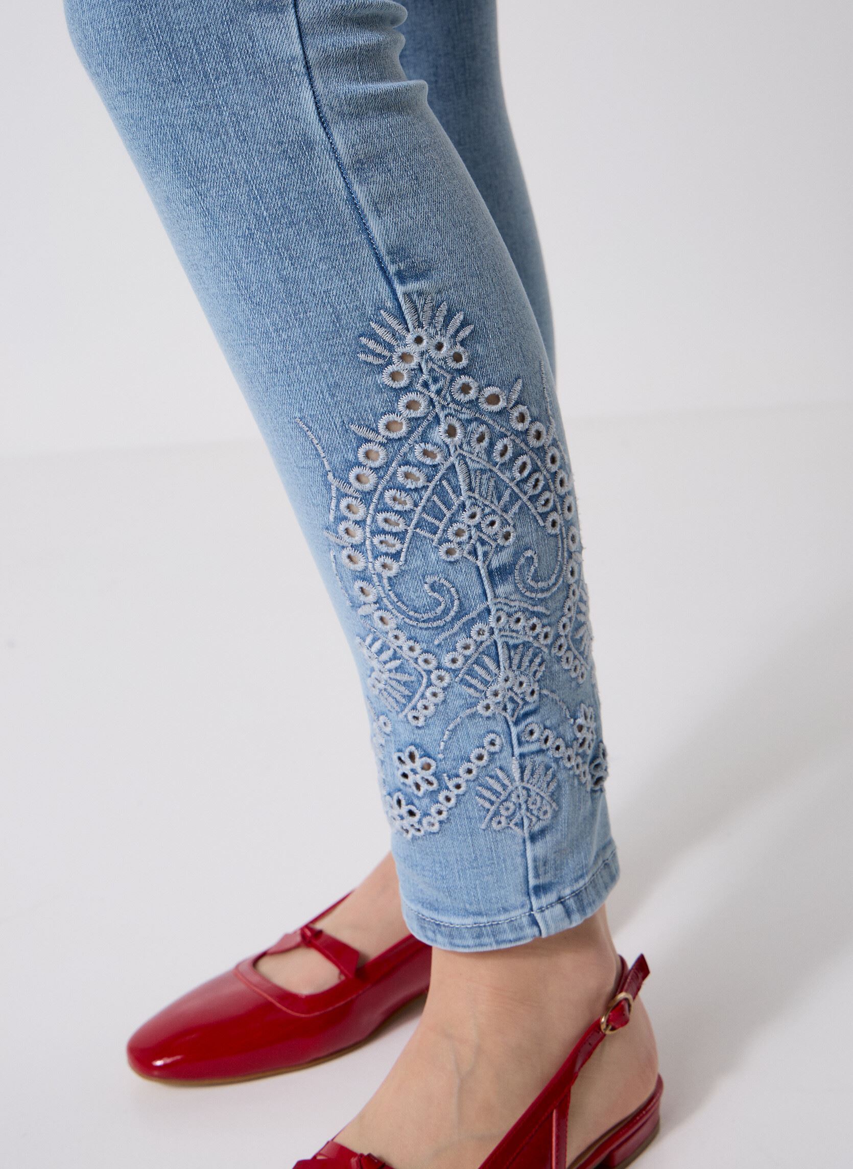 Rechte jeans / Straight Leg Jeans B229035 dames blauw IKKS Women Rechte jeans / Straight Leg Jeans B229035 dames blauw 43-TURQUOISE