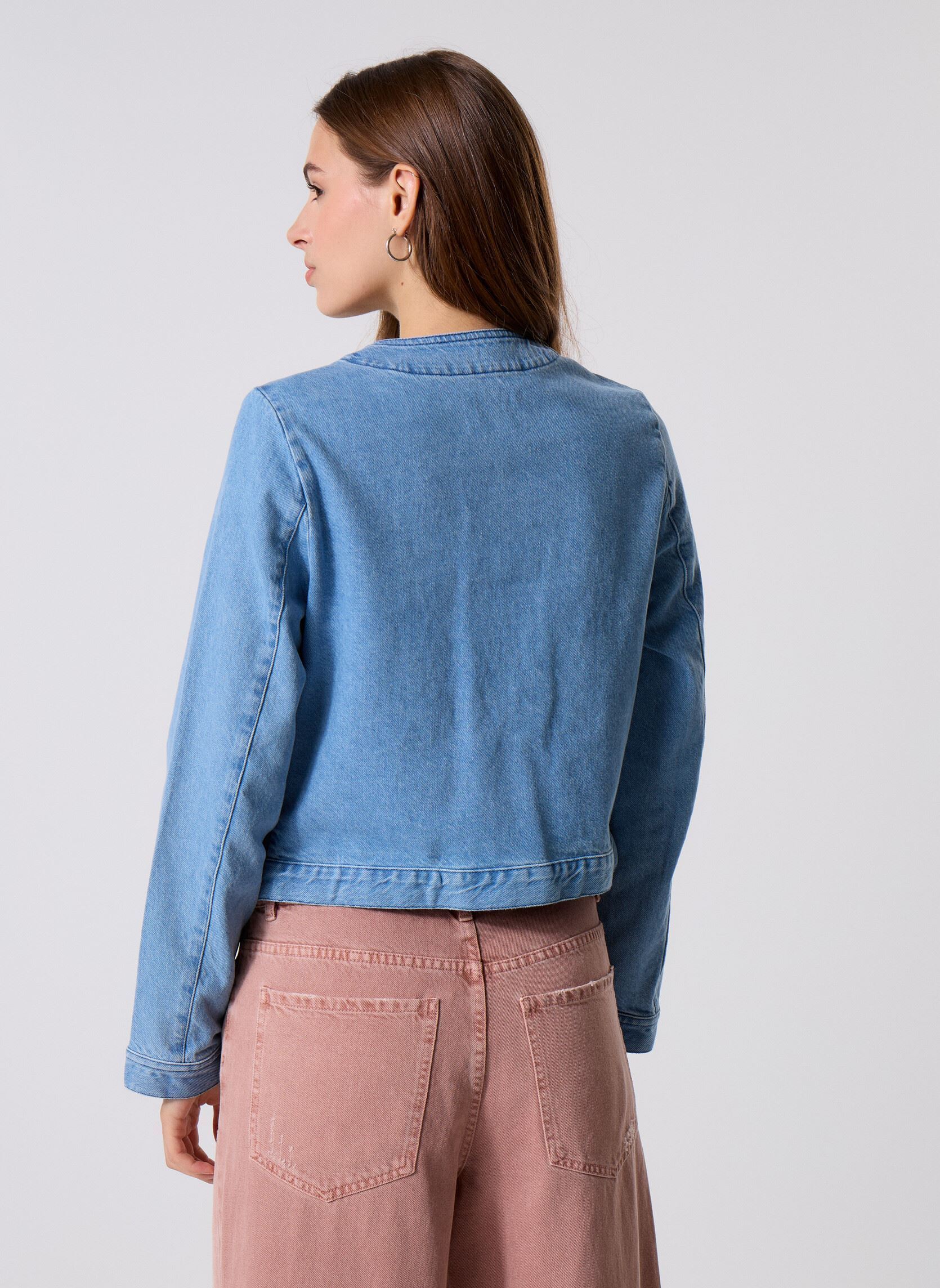Chaquetas vaqueras B240025 mujer azul IKKS Women Chaquetas vaqueras B240025 mujer azul 43-TURQUOISE