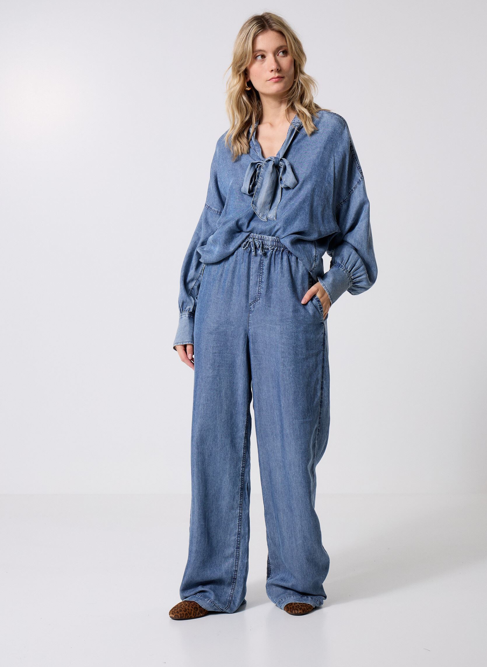 Blouses manches longues B213115 femme bleu IKKS Women Blouses manches longues B213115 femme bleu 45-BLEU ROI / COBALT