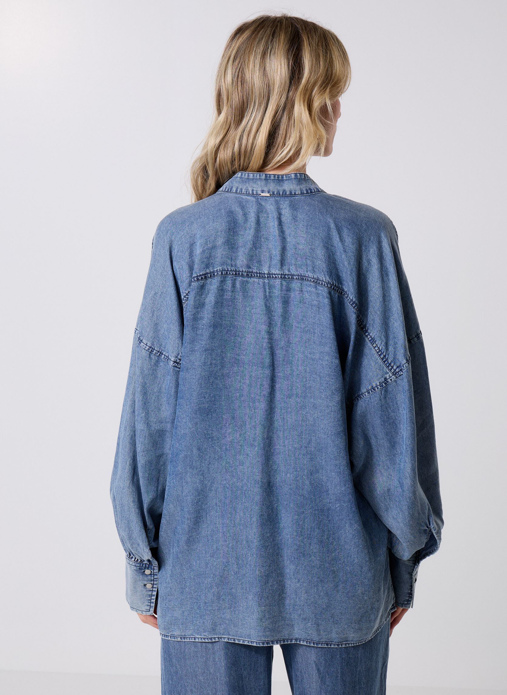 Blouses manches longues B213115 femme bleu IKKS Women Blouses manches longues B213115 femme bleu 45-BLEU ROI / COBALT