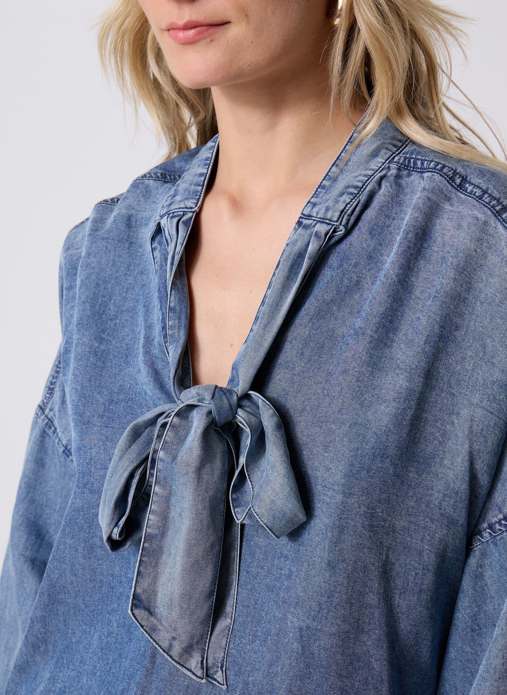 Blouses manches longues B213115 femme bleu IKKS Women Blouses manches longues B213115 femme bleu 45-BLEU ROI / COBALT