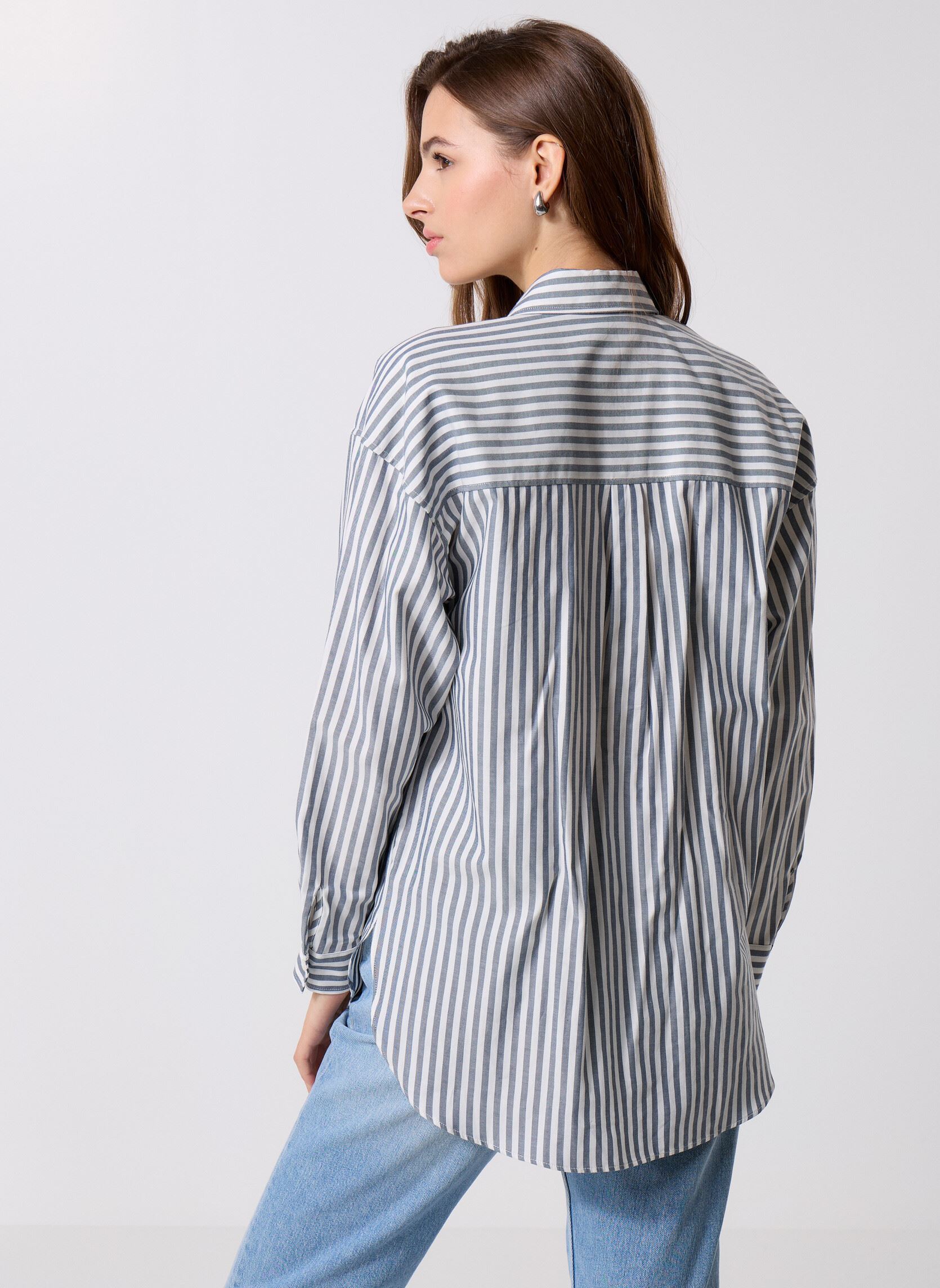 Chemises manches longues B212145 femme bleu IKKS Women Chemises manches longues B212145 femme bleu 42-BLEU GRISÉ