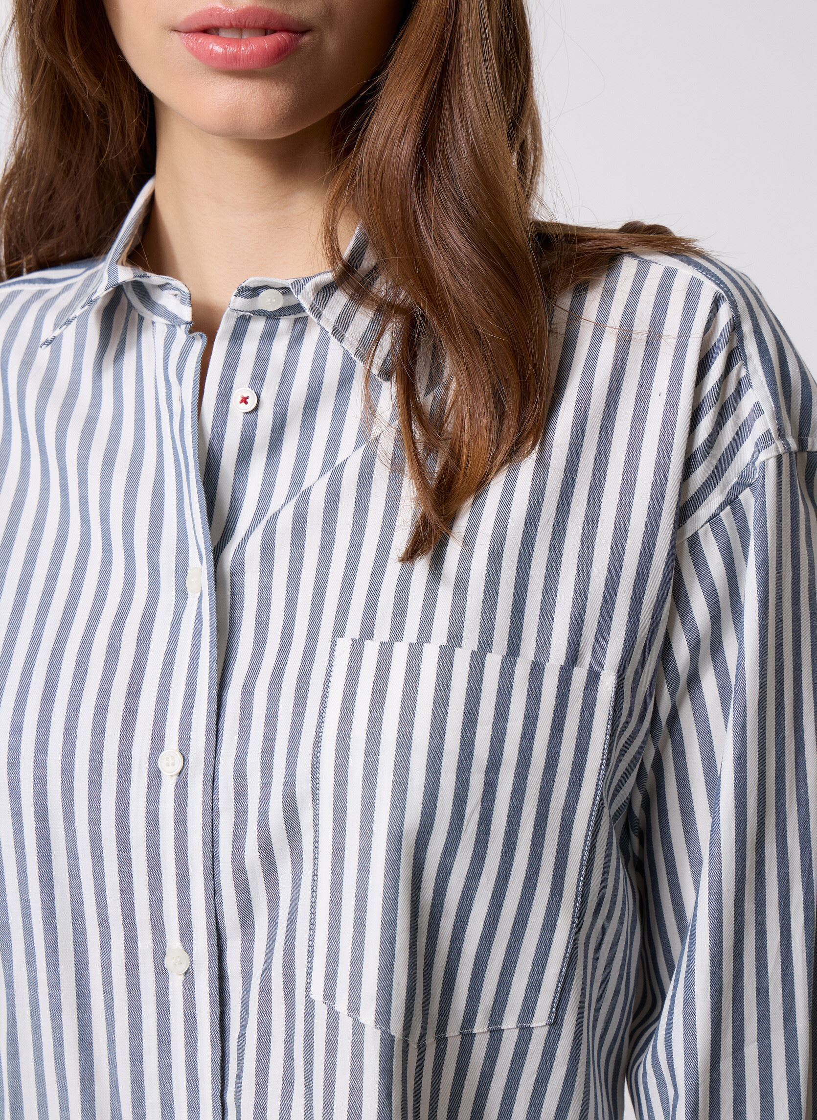 Chemises manches longues B212145 femme bleu IKKS Women Chemises manches longues B212145 femme bleu 42-BLEU GRISÉ