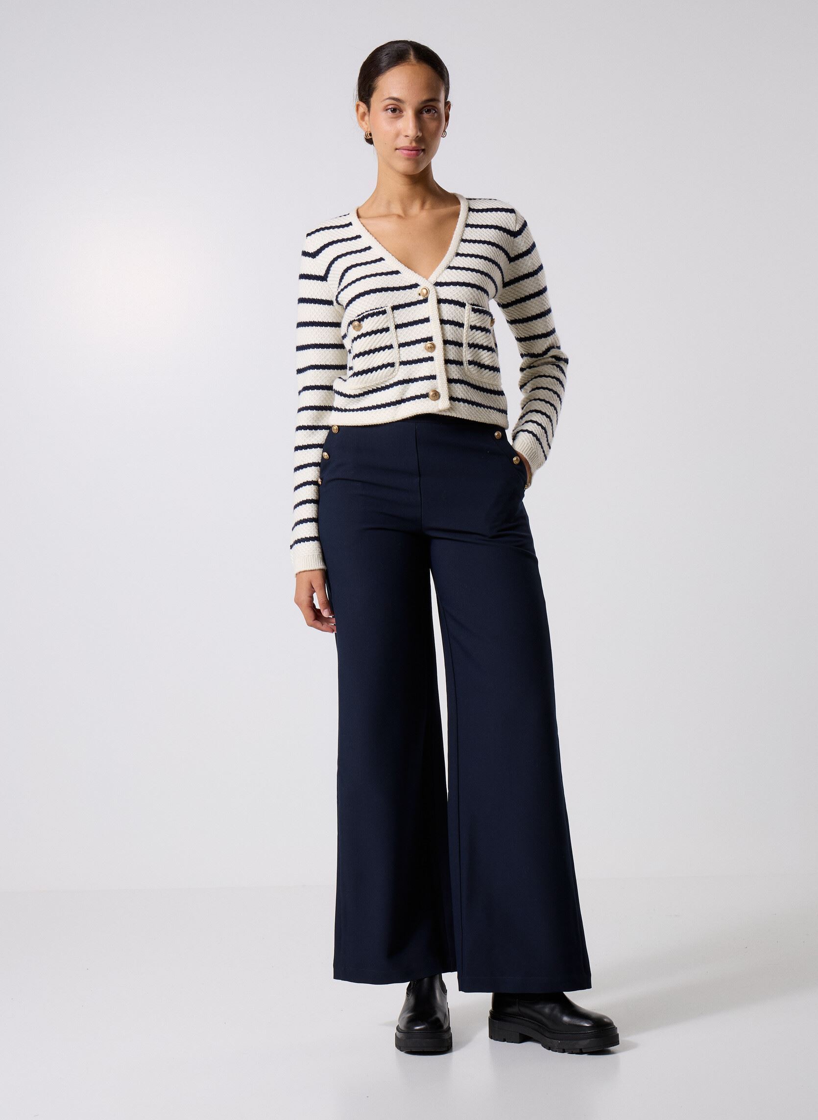 Rechte broeken B222055 dames blauw IKKS Women Rechte broeken B222055 dames blauw 49-MARINE FONCÉ
