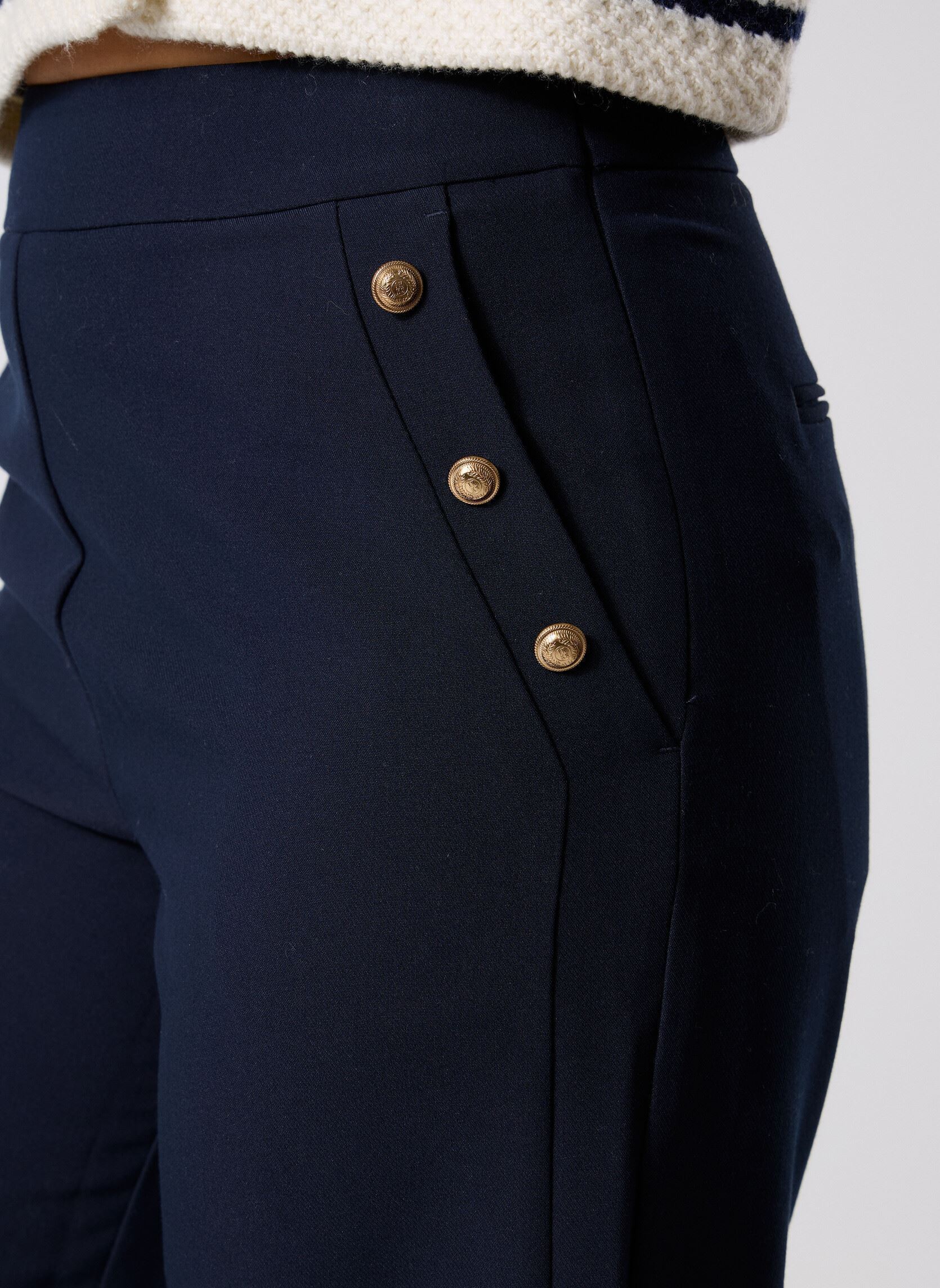 Rechte broeken B222055 dames blauw IKKS Women Rechte broeken B222055 dames blauw 49-MARINE FONCÉ
