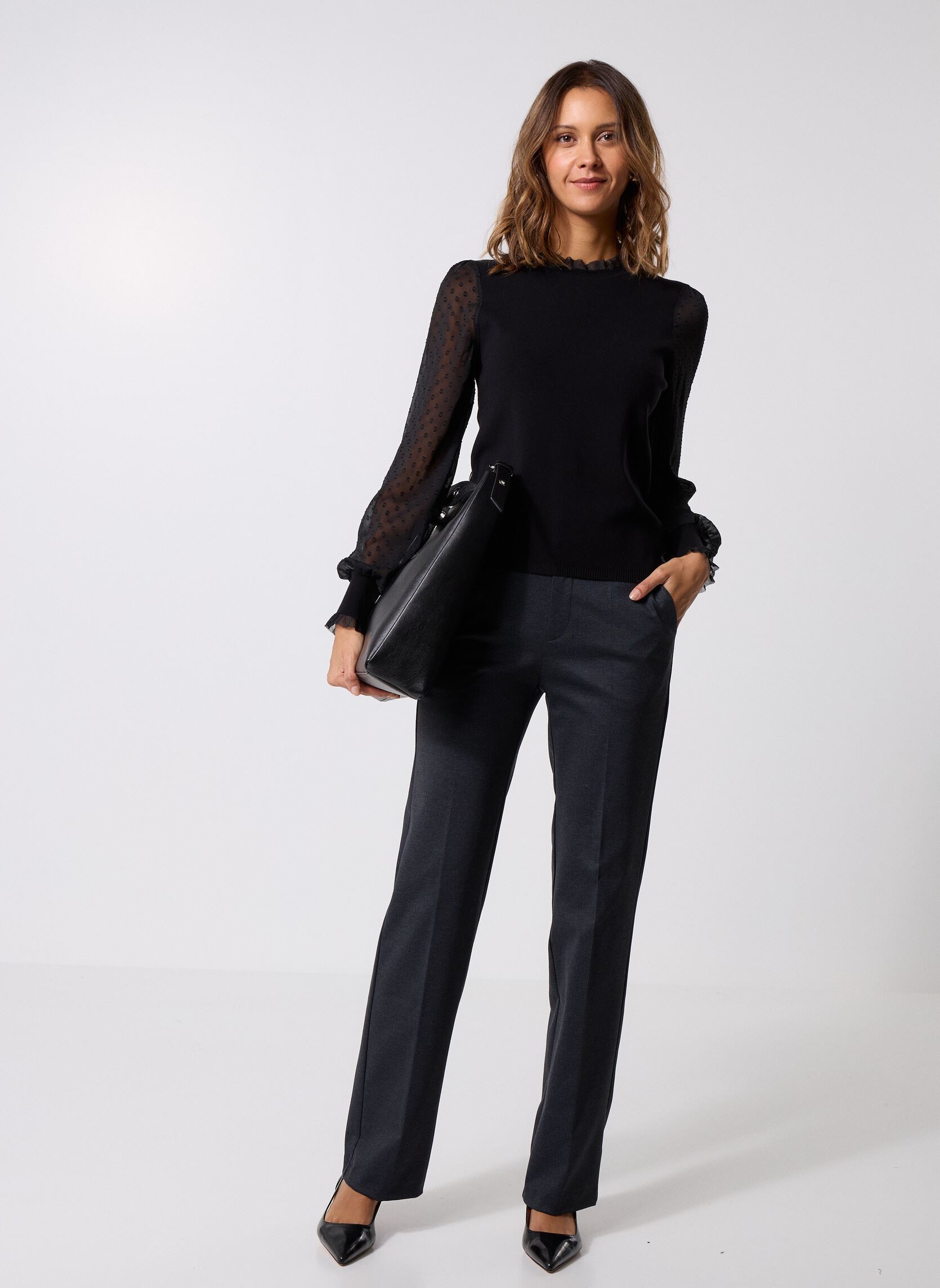 Rechte broeken B222255 dames grijs IKKS Women Rechte broeken B222255 dames grijs 29-ANTHRACITE