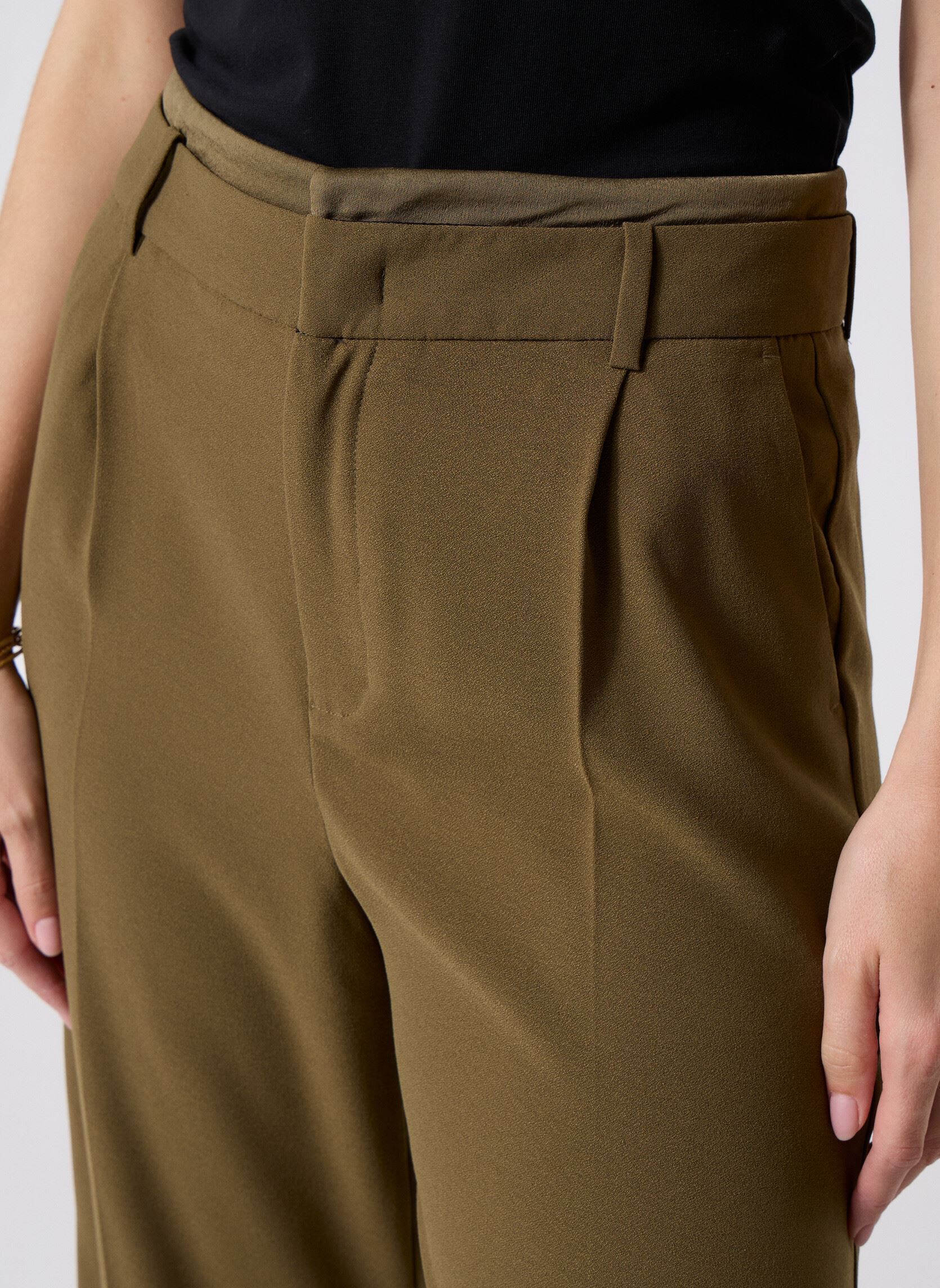 Pantalons larges B222305 femme vert IKKS Women Pantalons larges B222305 femme vert 56-KAKI