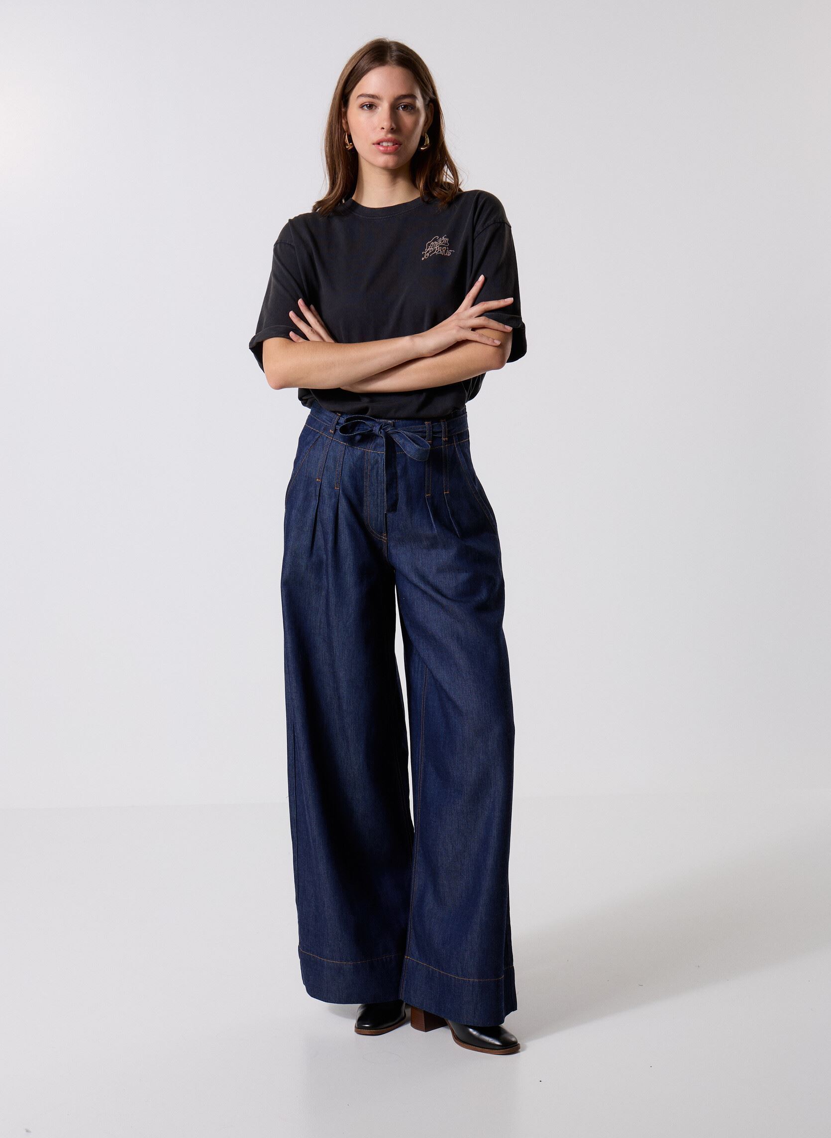 Weite Jeans B229085 damen blau IKKS Women Weite Jeans B229085 damen blau 47-BLEU CANARD / PÉTROL
