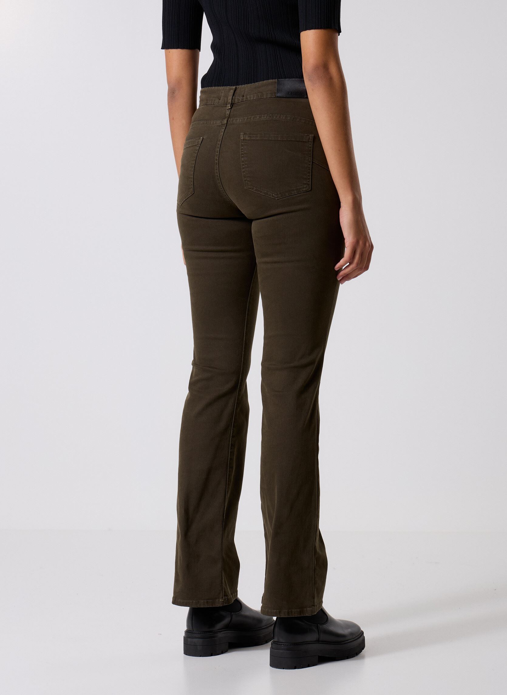 Rechte jeans / Straight Leg Jeans B229095 dames groen IKKS Women Rechte jeans / Straight Leg Jeans B229095 dames groen 57-KAKI FONCÉ