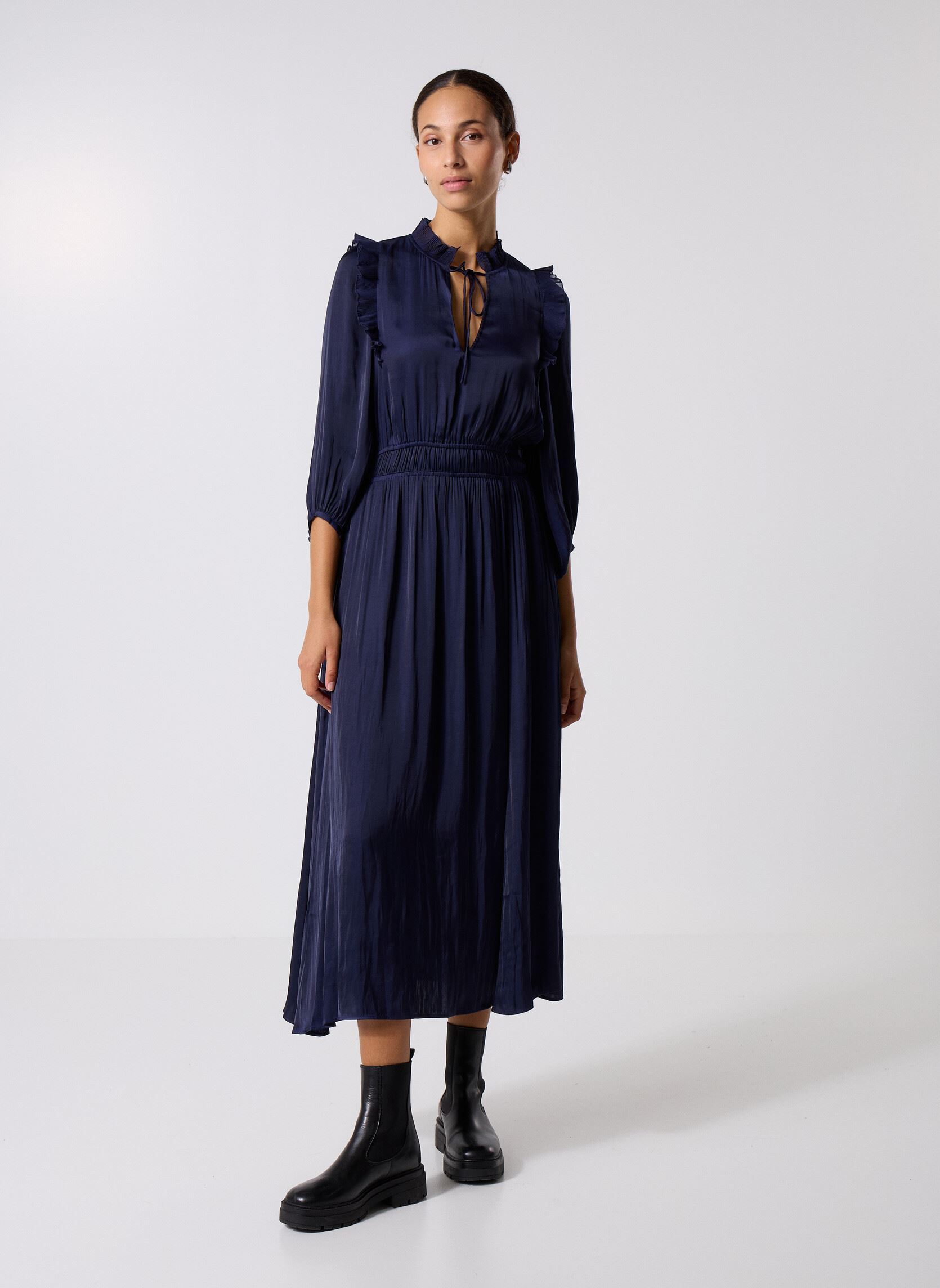 Jurken B230235 dames blauw IKKS Women Jurken B230235 dames blauw 48-MARINE