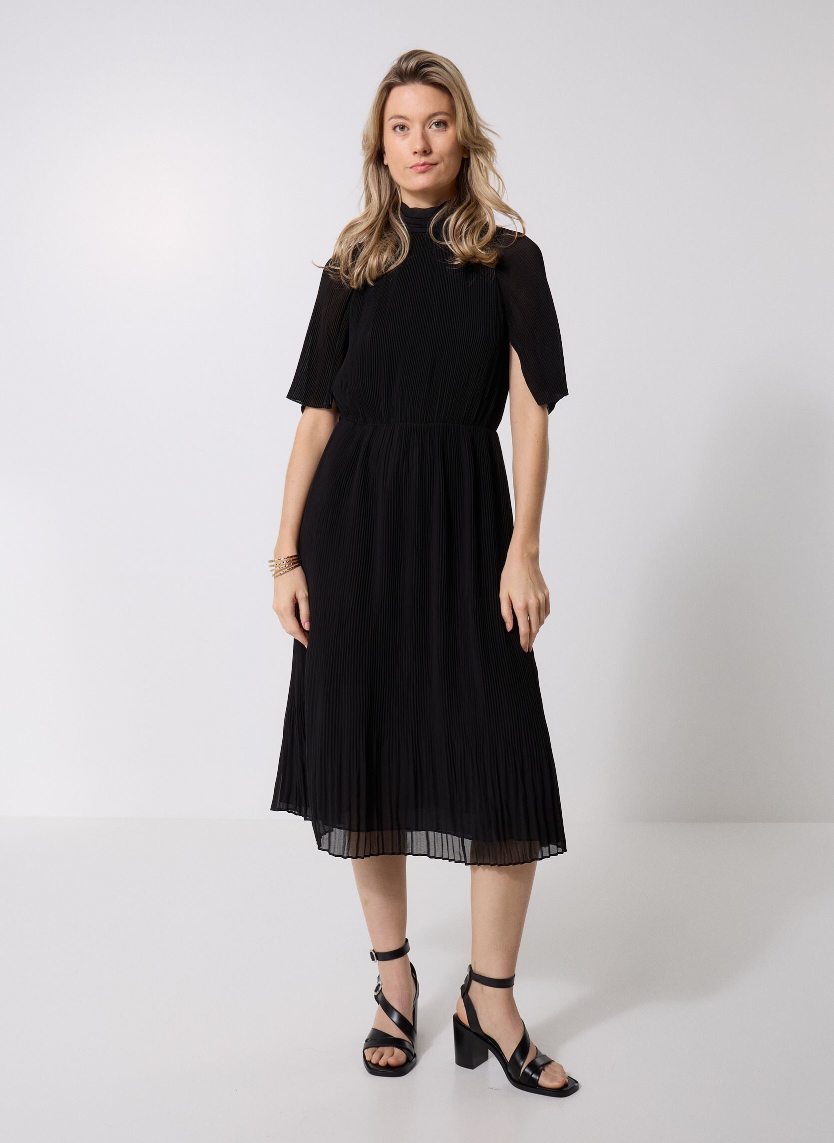 Lange jurken B230245 dames zwart IKKS Women Lange jurken B230245 dames zwart 02-NOIR