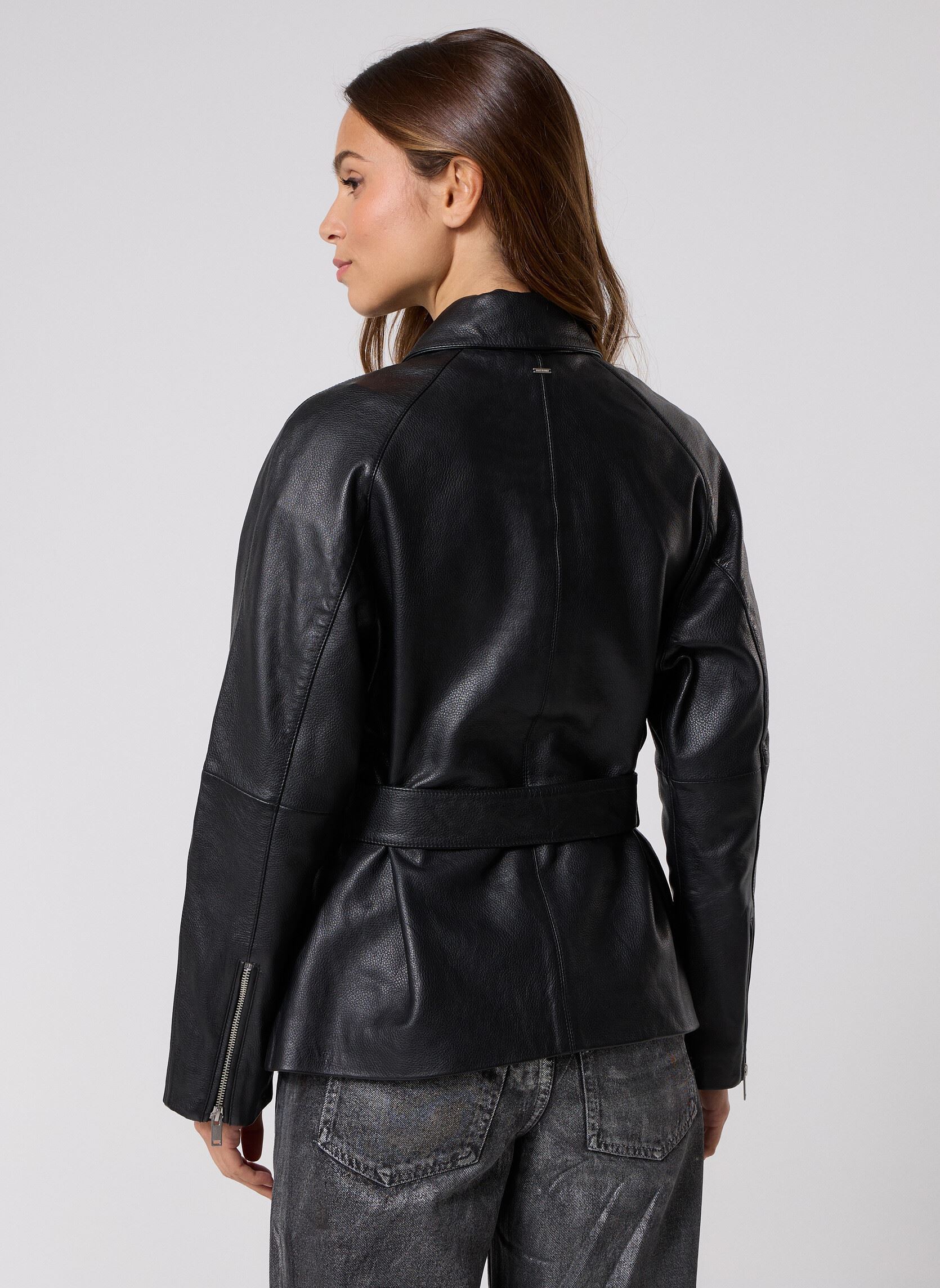 Lederjacken B248045 damen schwarz IKKS Women Lederjacken B248045 damen schwarz 02-NOIR