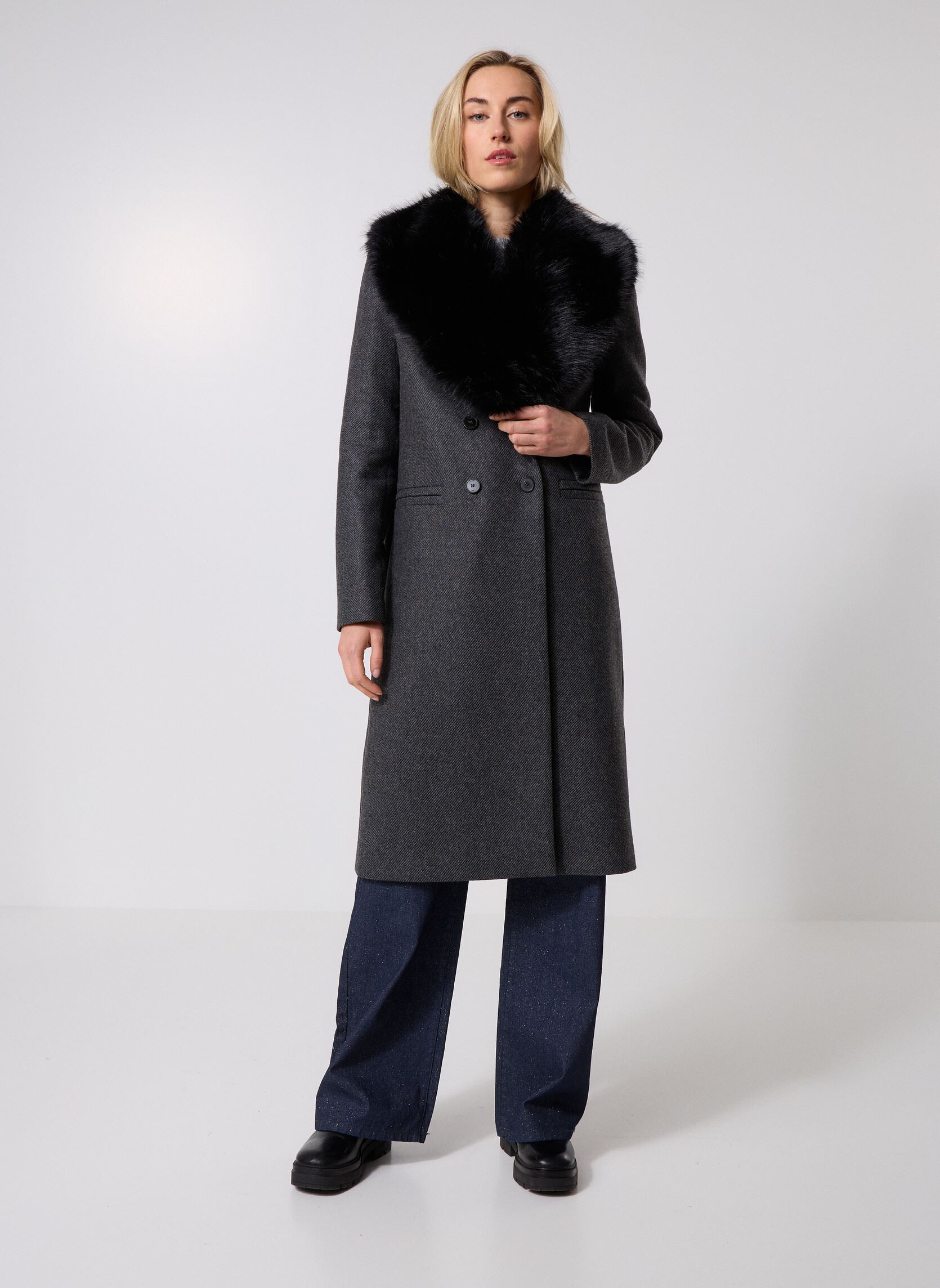 Mantels B244105 dames grijs IKKS Women Mantels B244105 dames grijs 29-ANTHRACITE