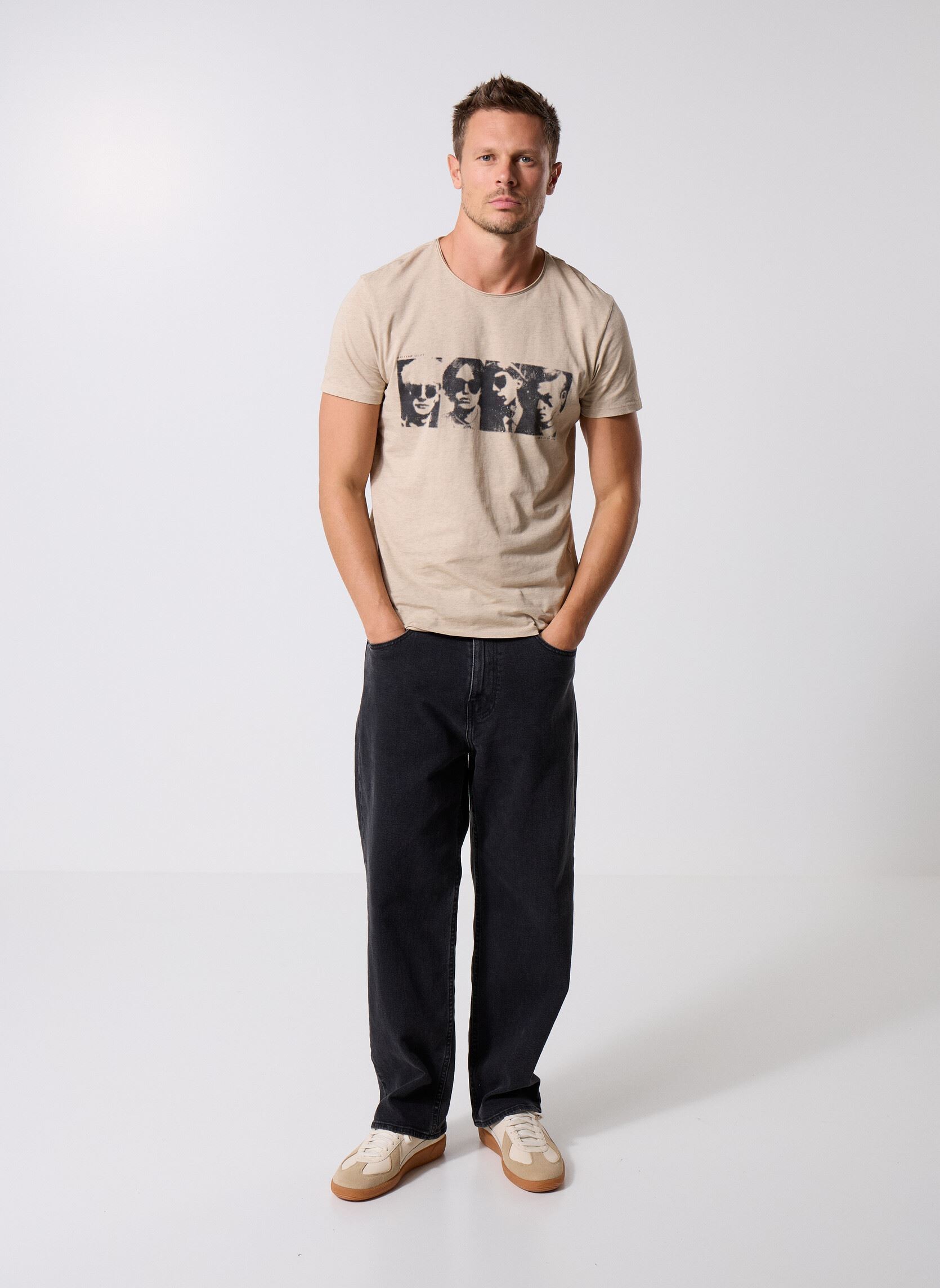 Tee-shirts manches courtes M210083 homme beige IKKS Men Tee-shirts manches courtes M210083 homme beige 61-BEIGE