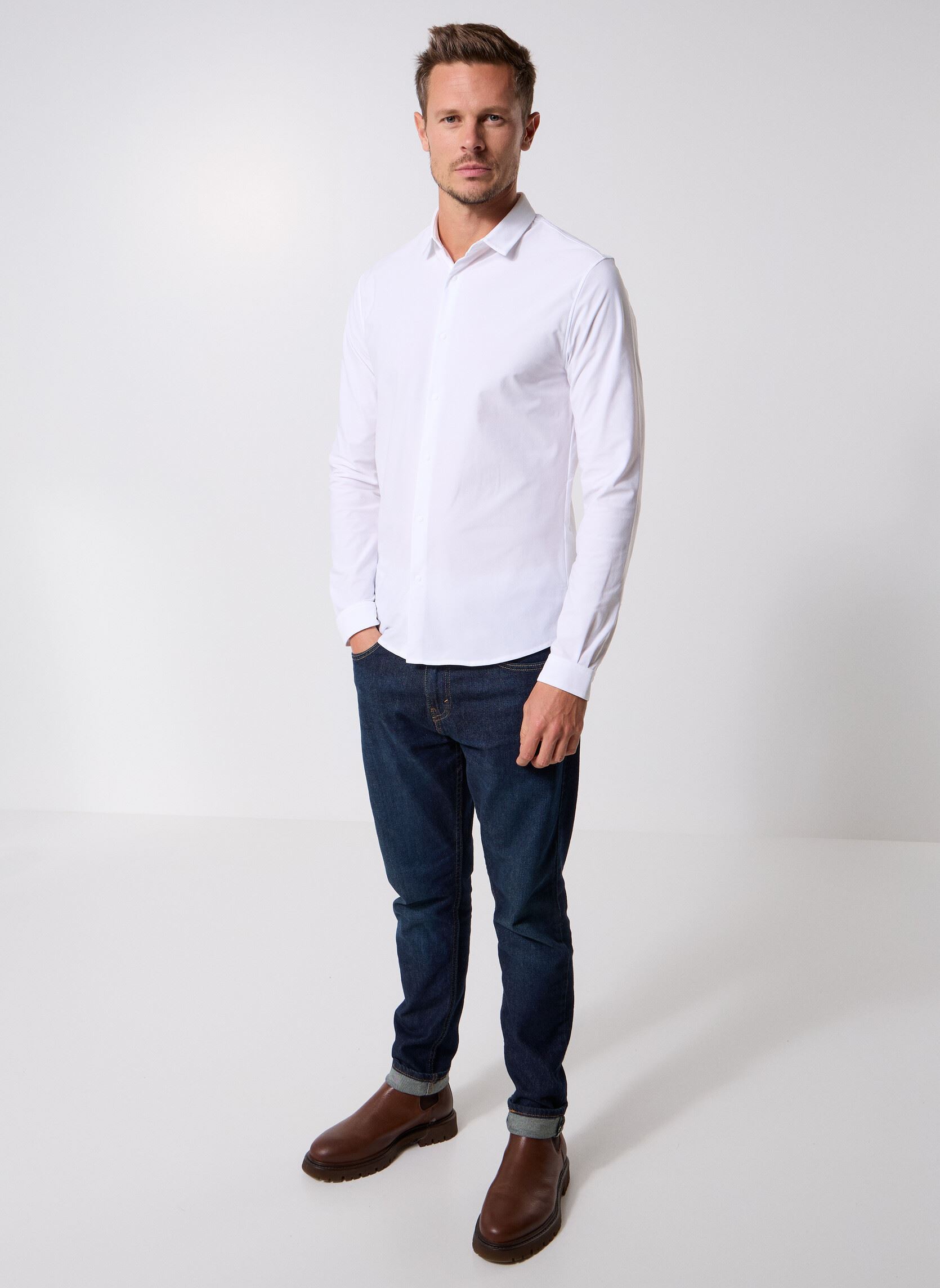 Hemden M212123 heren wit IKKS Men Hemden M212123 heren wit 01-BLANC