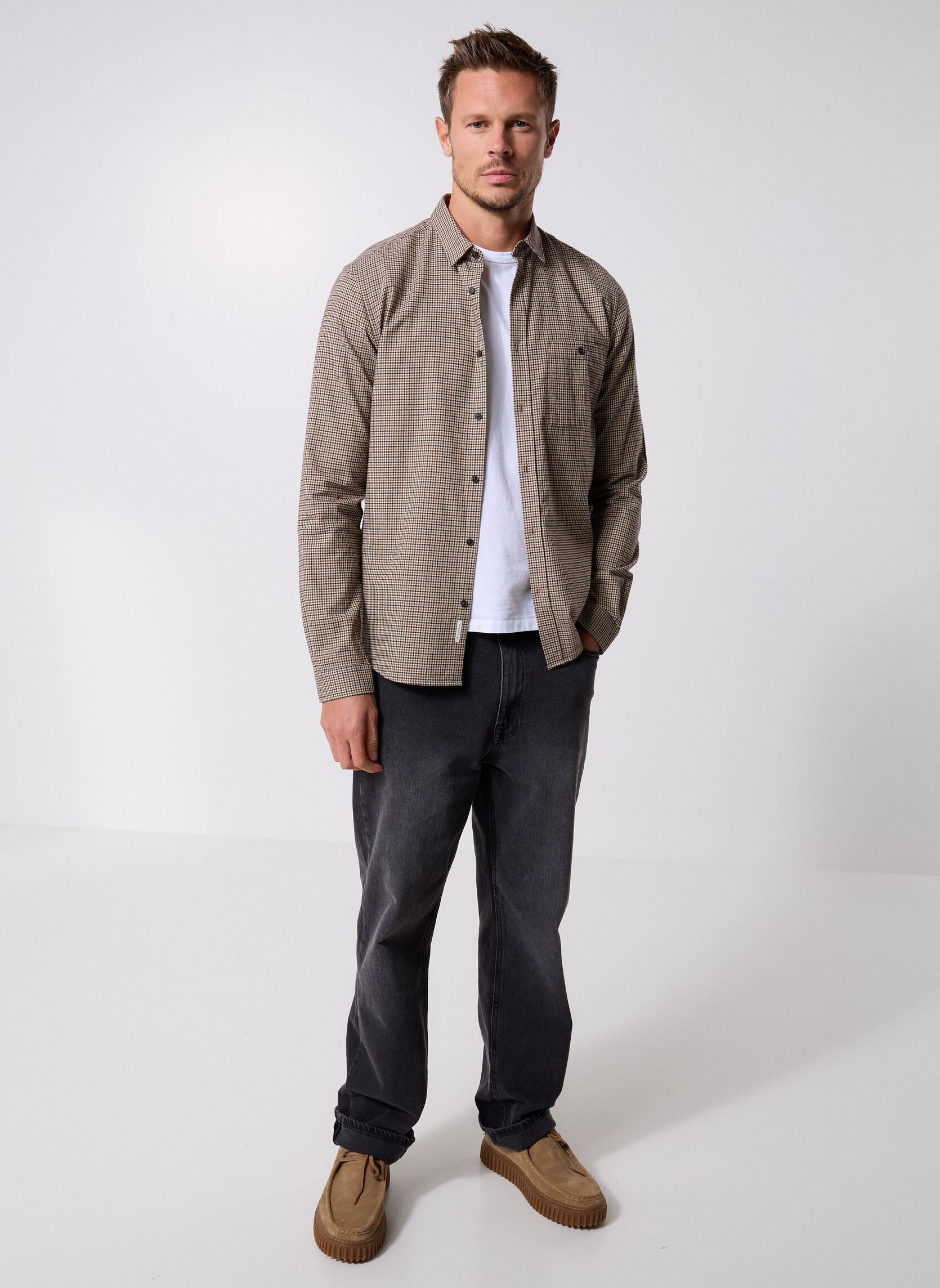 Hemden M212243 heren beige IKKS Men Hemden M212243 heren beige 62-BEIGE FONCE