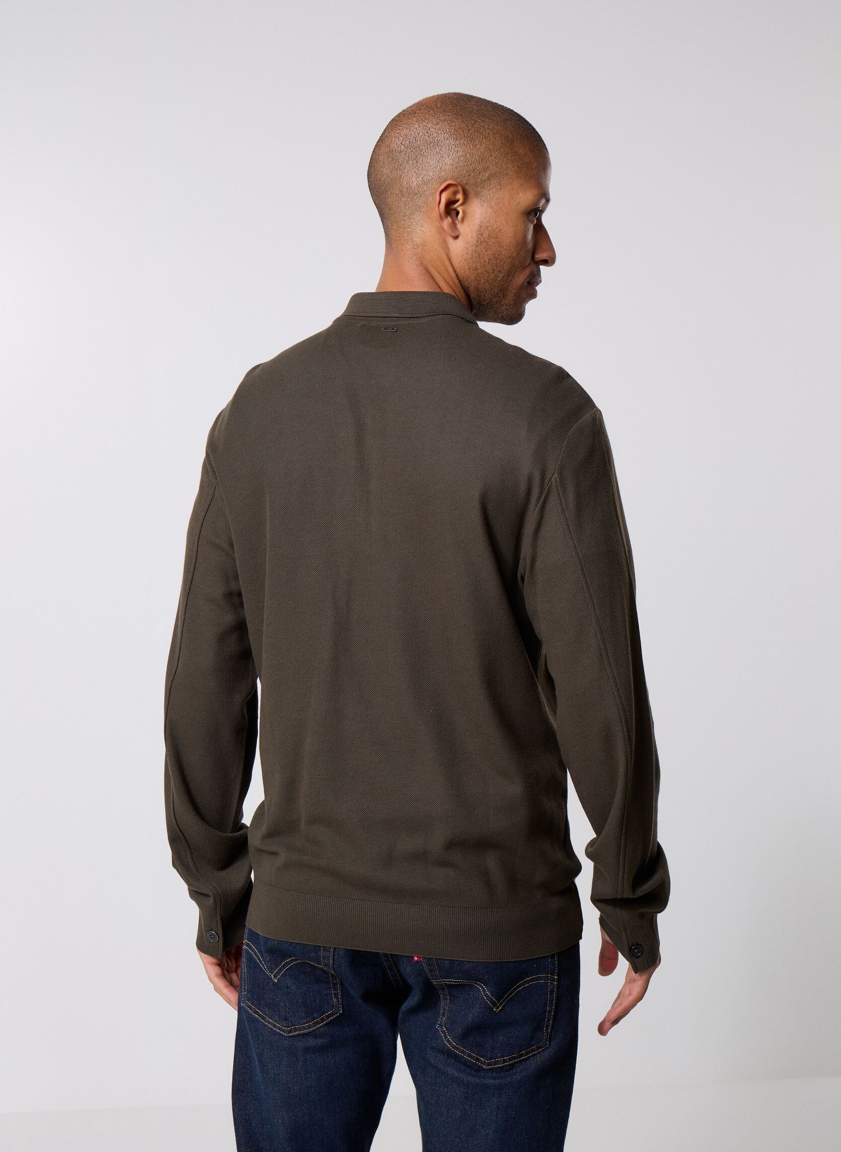 Polos manches courtes M214063 homme vert IKKS Men Polos manches courtes M214063 homme vert 57-KAKI FONCE