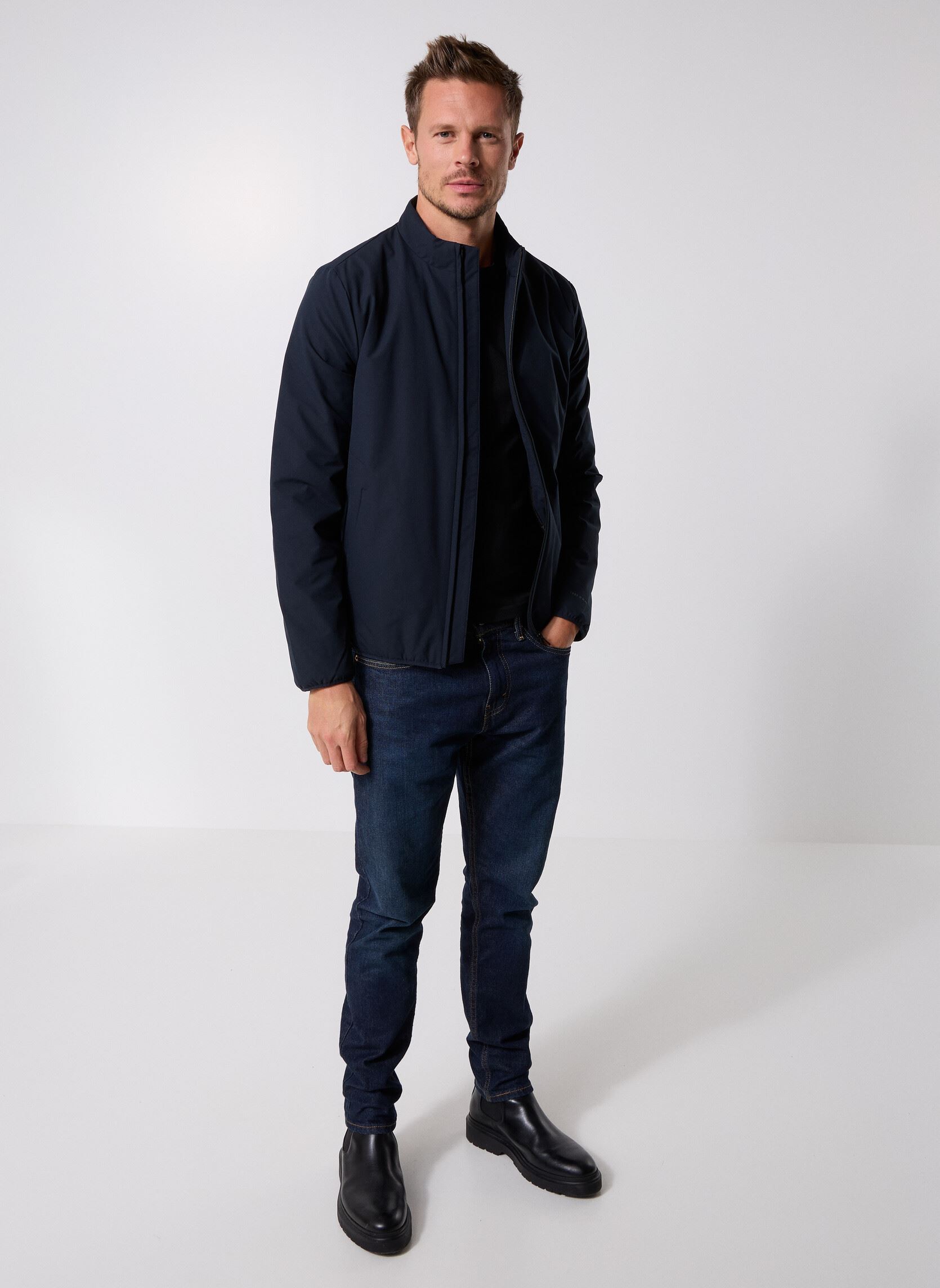 Vestes coupe-vents M245013 homme bleu IKKS Men Vestes coupe-vents M245013 homme bleu 48-MARINE