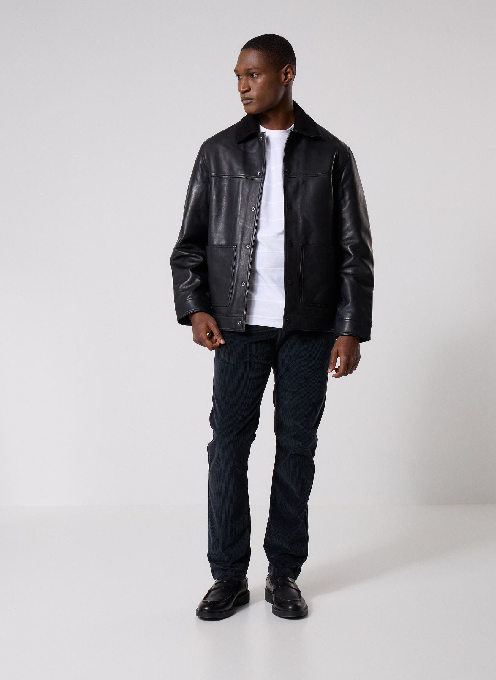 Vestes en cuir M248023 homme noir IKKS Men Vestes en cuir M248023 homme noir 02-NOIR