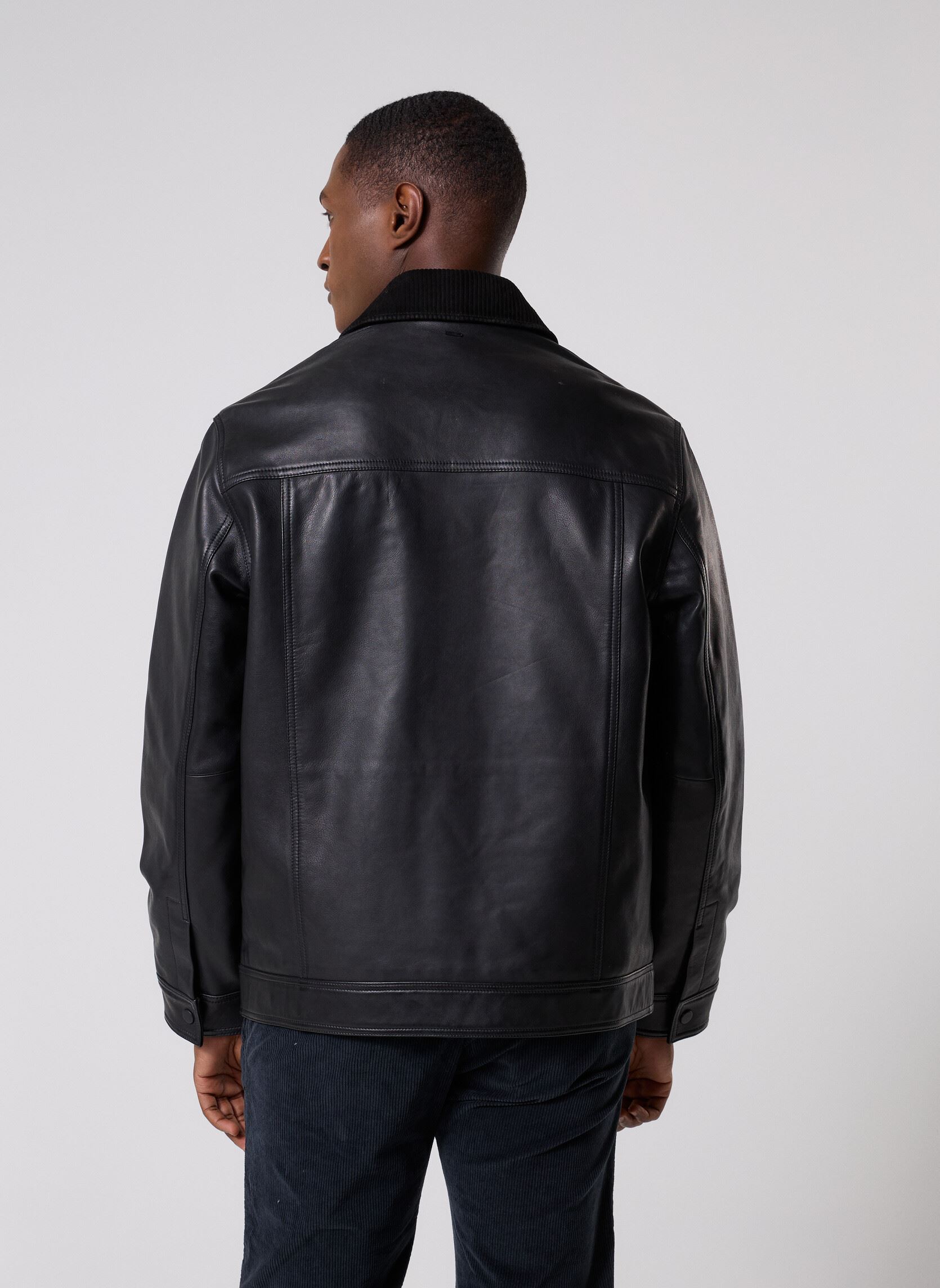 Vestes en cuir M248023 homme noir IKKS Men Vestes en cuir M248023 homme noir 02-NOIR