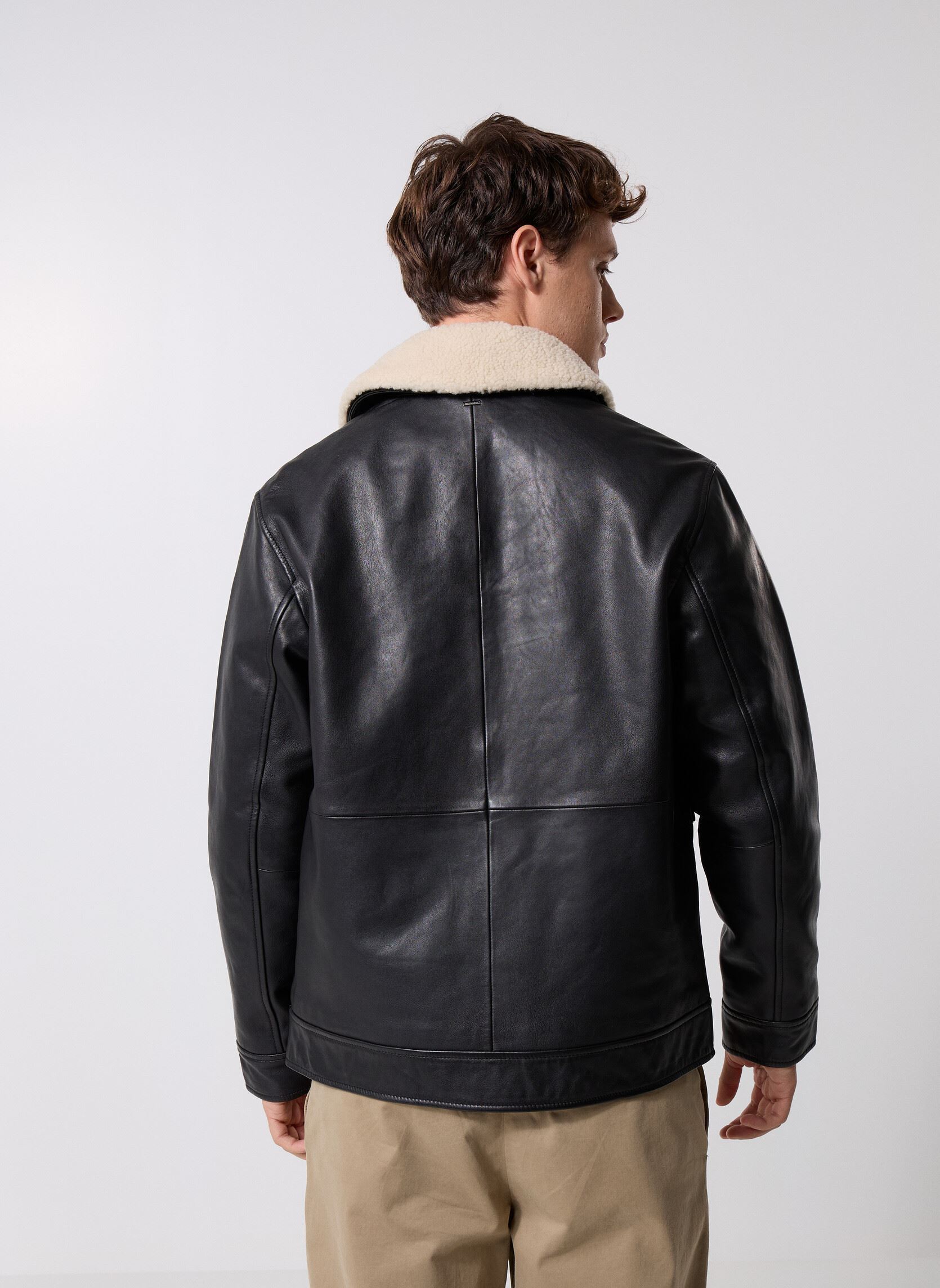 Vestes en cuir M248013 homme noir IKKS Men Vestes en cuir M248013 homme noir 02-NOIR