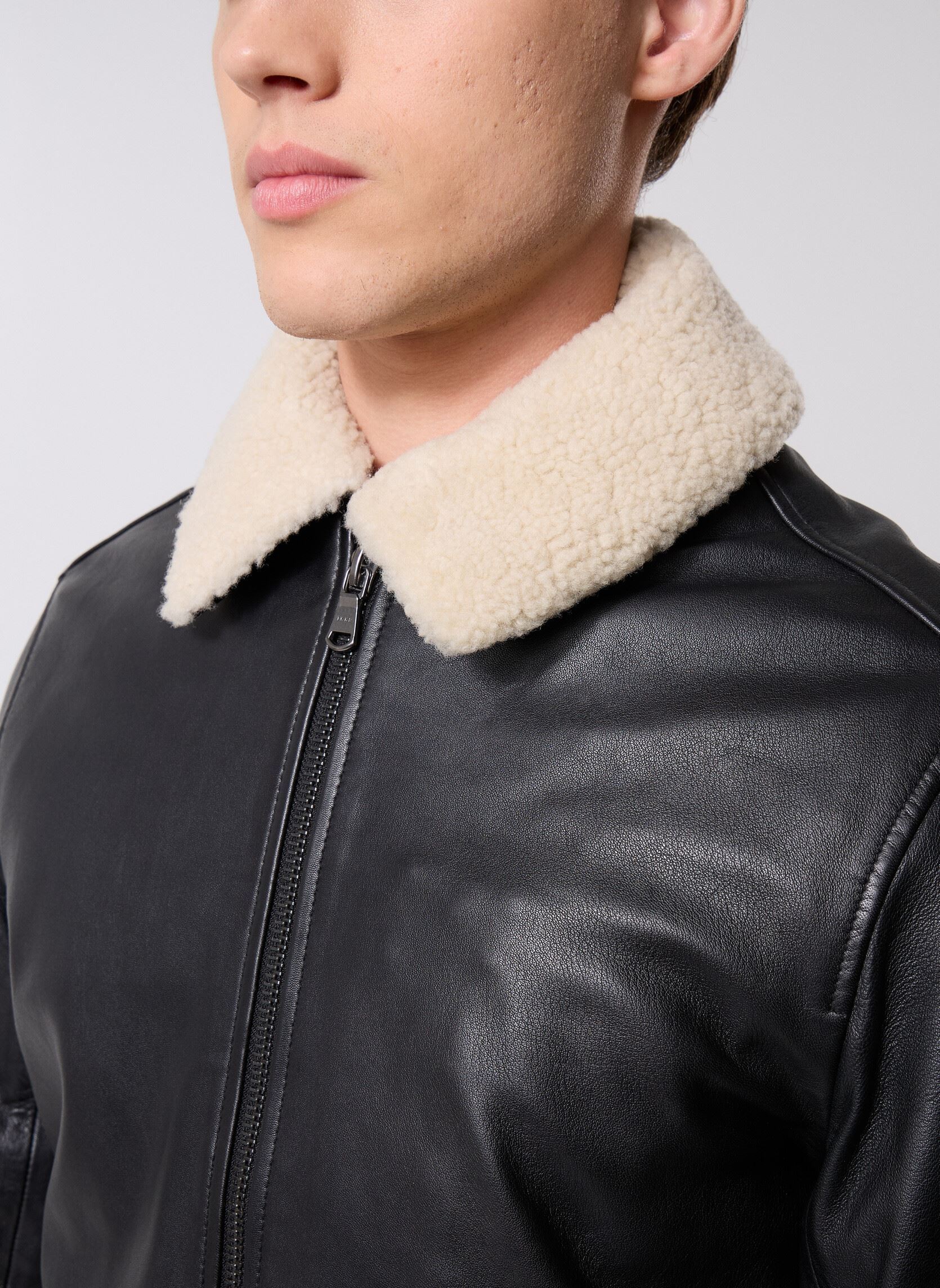 Vestes en cuir M248013 homme noir IKKS Men Vestes en cuir M248013 homme noir 02-NOIR