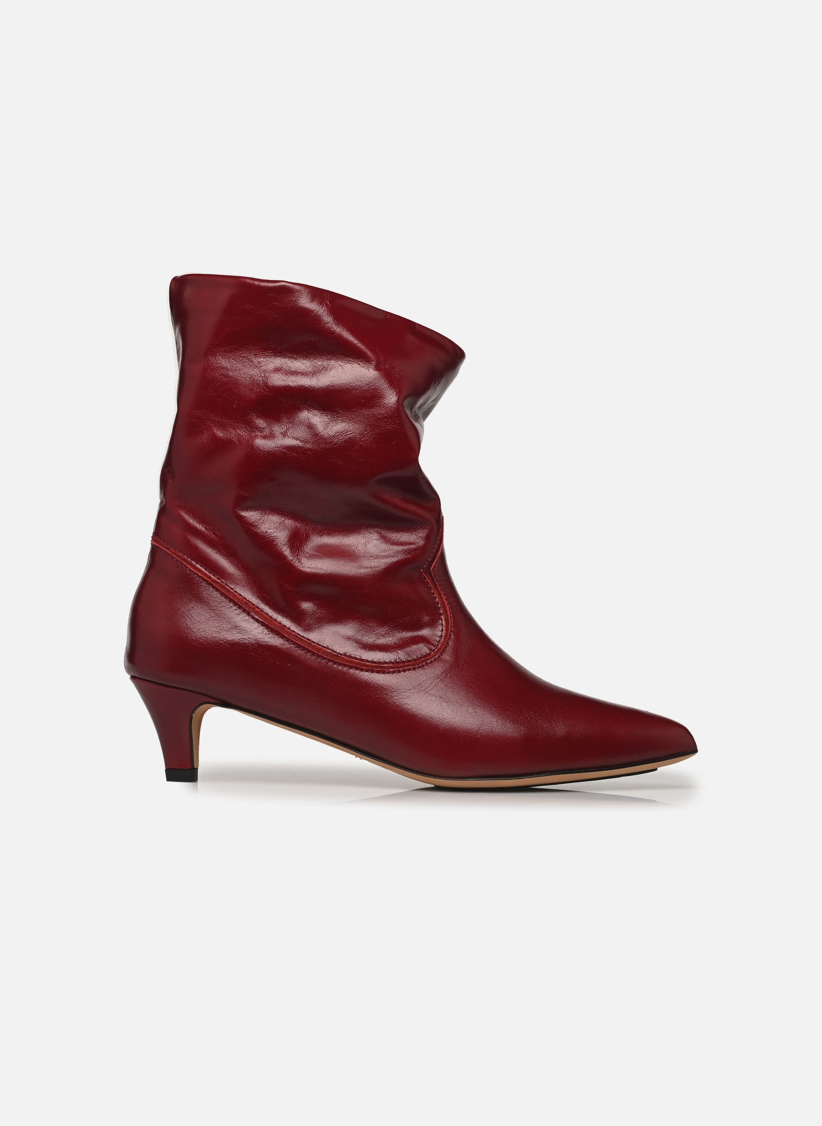 Bottines et boots Hicha 40 Stiletto femme rouge Anonymous Copenhagen Bottines et boots Hicha 40 Stiletto femme rouge CRINKLED SOFT CALF & SUEDE POM