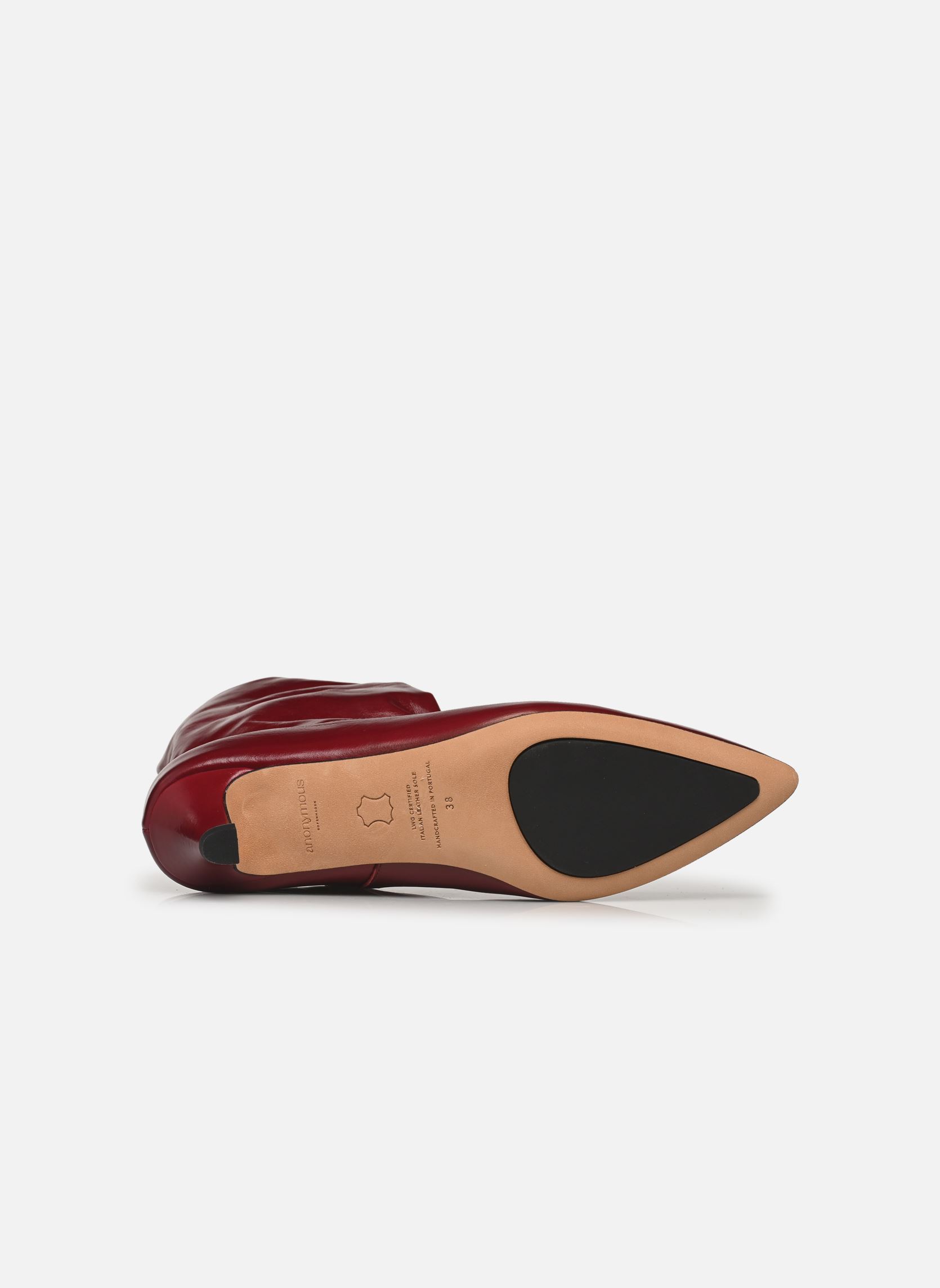Bottines et boots Hicha 40 Stiletto femme rouge Anonymous Copenhagen Bottines et boots Hicha 40 Stiletto femme rouge CRINKLED SOFT CALF & SUEDE POM