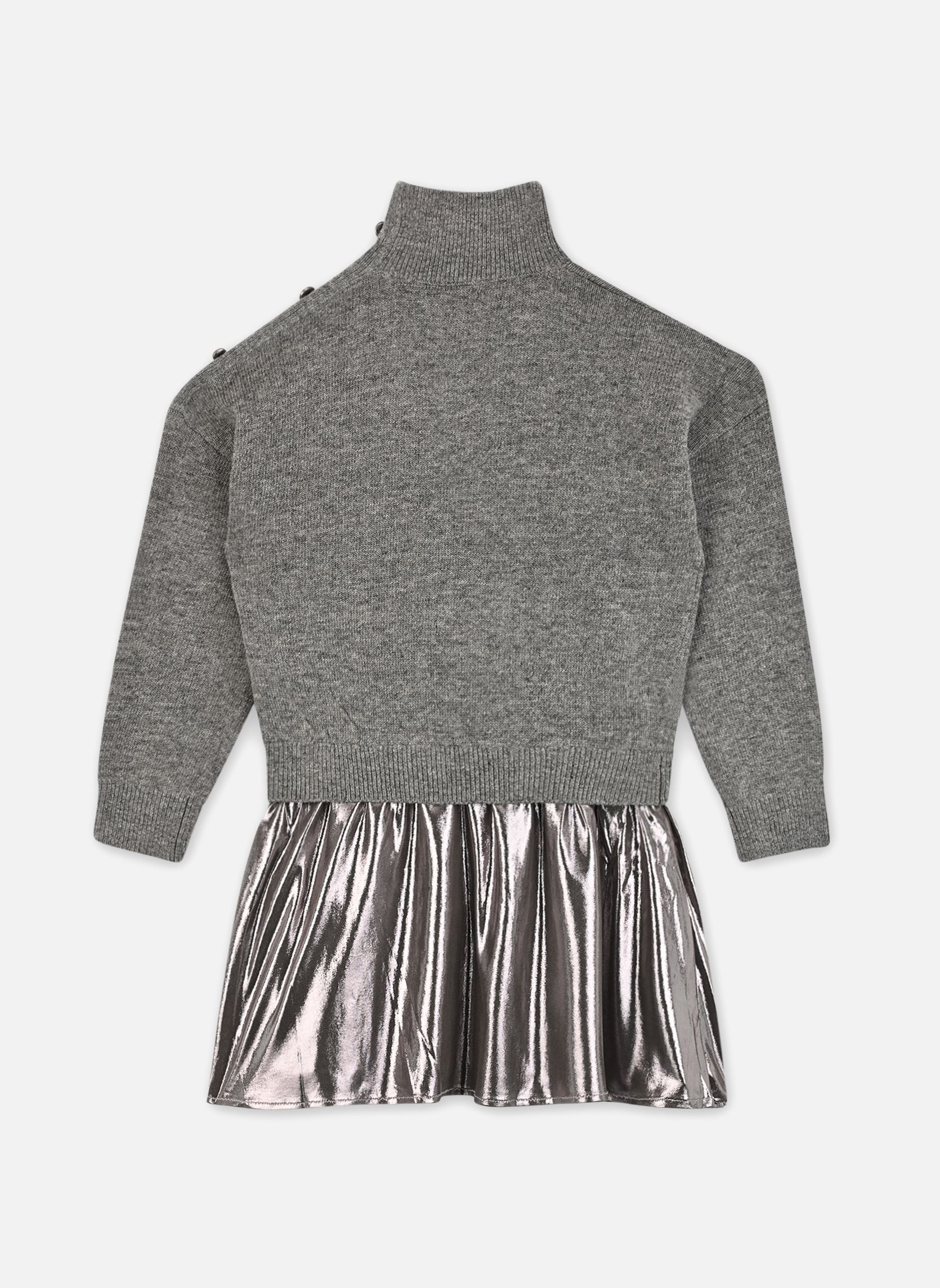 Jurken X230152 meisjes grijs IKKS JUNIOR Jurken X230152 meisjes grijs 26-GRIS SOURIS
