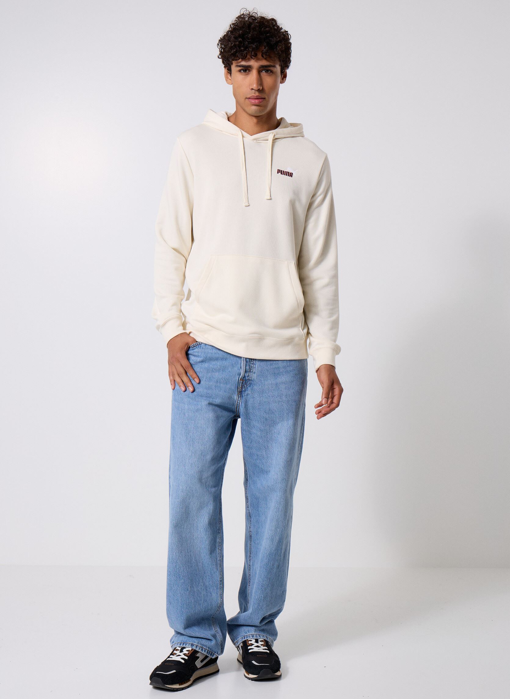 Sweats à capuche Ess 2 Color Small No. 1 Logo Hoodie Tr homme beige Puma Sweats à capuche Ess 2 Color Small No. 1 Logo Hoodie Tr homme beige No Dye