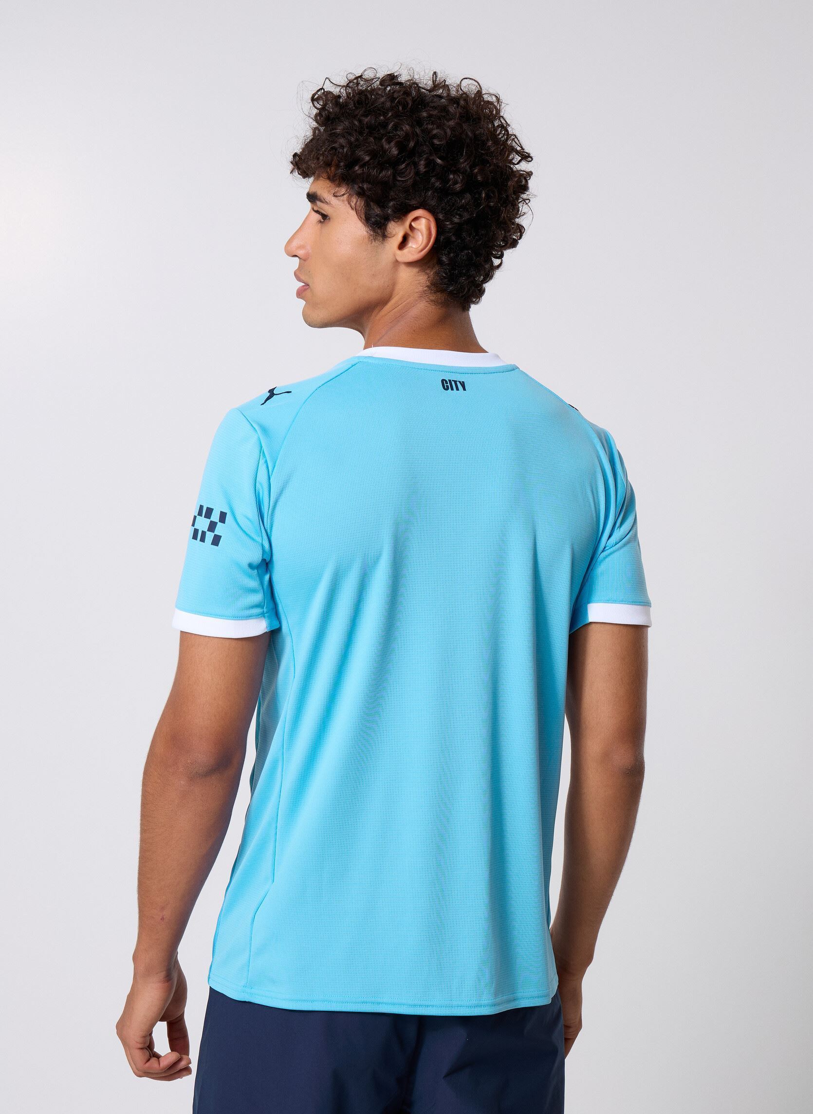 Tee-shirts manches courtes Mcfc Home Jersey Replica homme bleu Puma Tee-shirts manches courtes Mcfc Home Jersey Replica homme bleu Team Light Blue