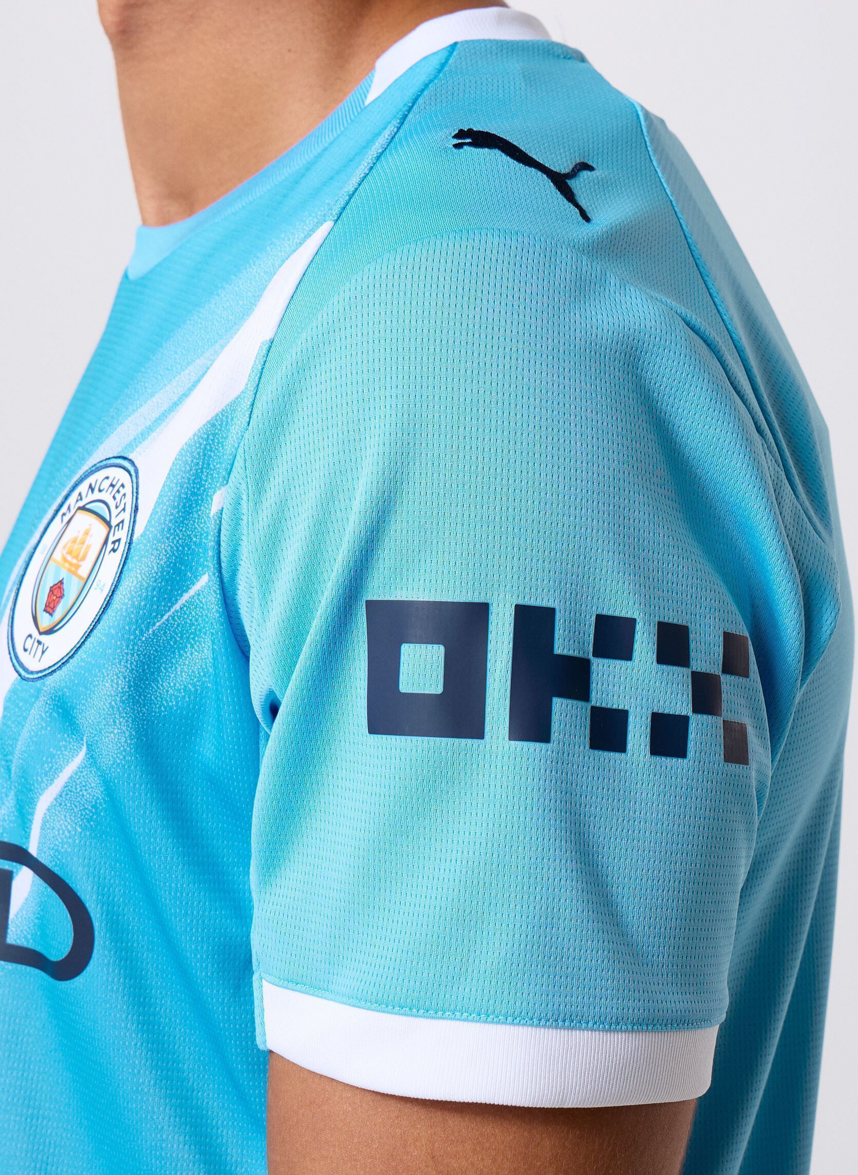 Tee-shirts manches courtes Mcfc Home Jersey Replica homme bleu Puma Tee-shirts manches courtes Mcfc Home Jersey Replica homme bleu Team Light Blue