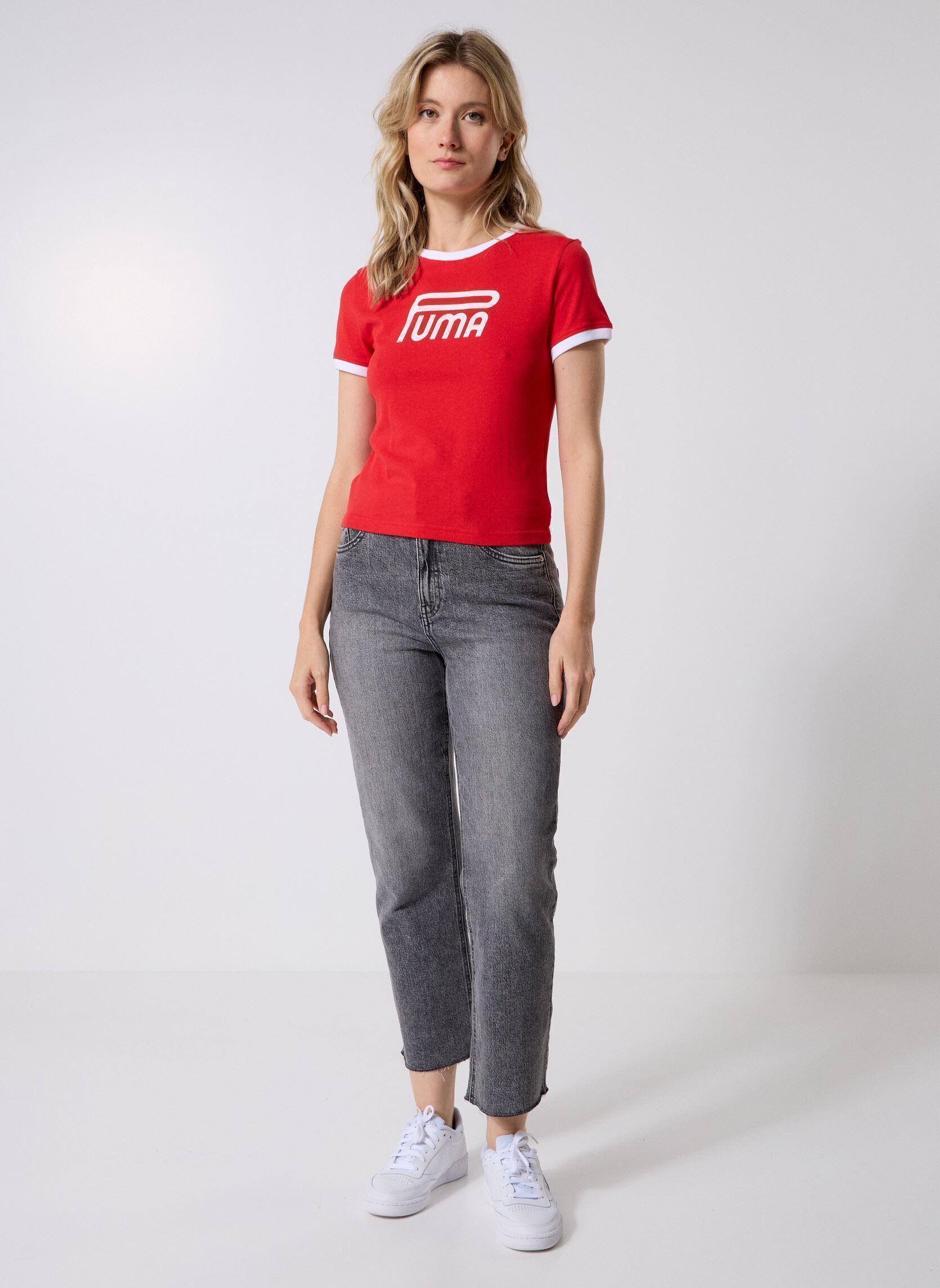 Camisetas de manga corta Future.Puma.Archive Graphic Slim Tee mujer rojo Puma Camisetas de manga corta Future.Puma.Archive Graphic Slim Tee mujer rojo For All Time Red
