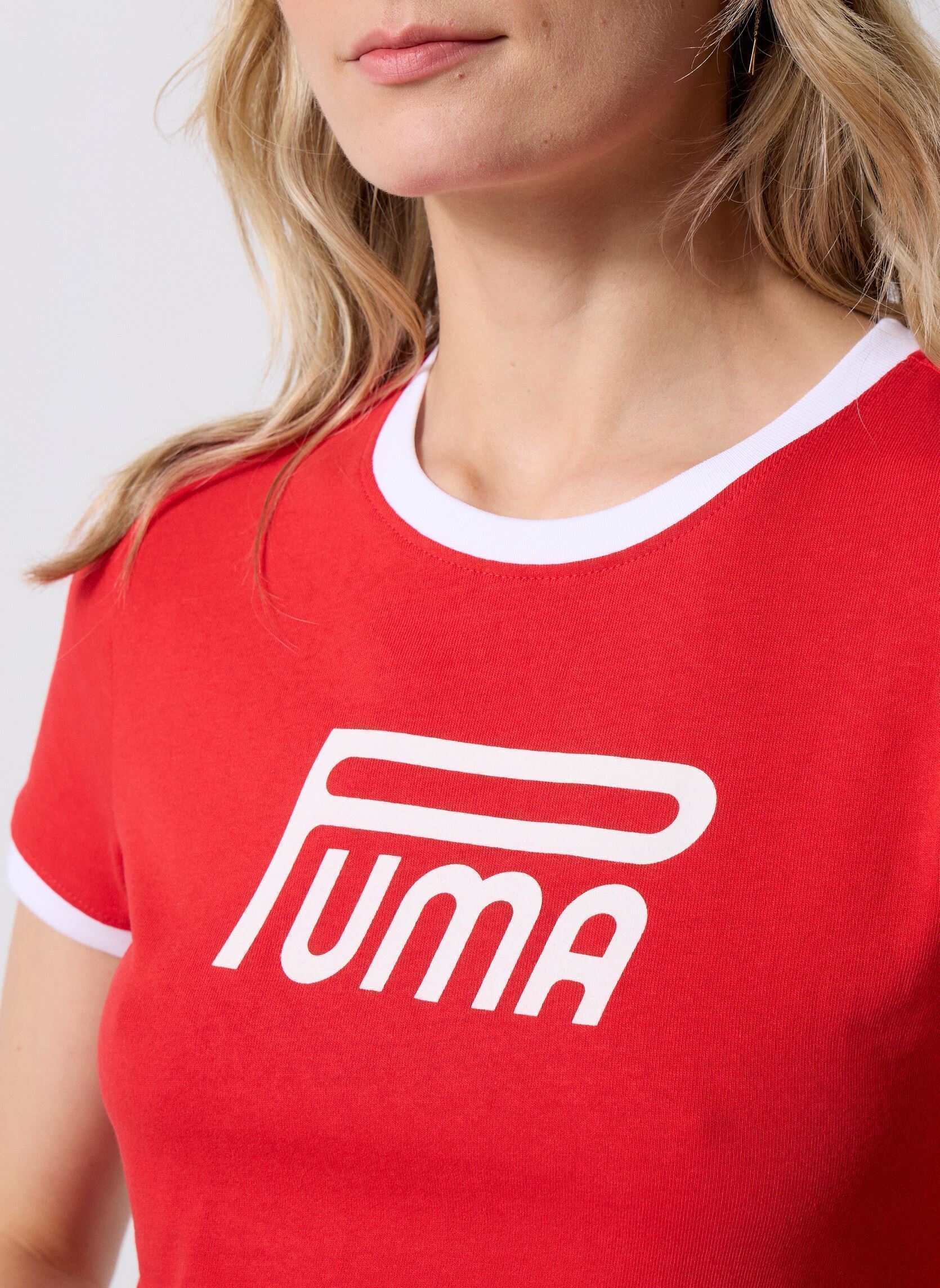 Camisetas de manga corta Future.Puma.Archive Graphic Slim Tee mujer rojo Puma Camisetas de manga corta Future.Puma.Archive Graphic Slim Tee mujer rojo For All Time Red