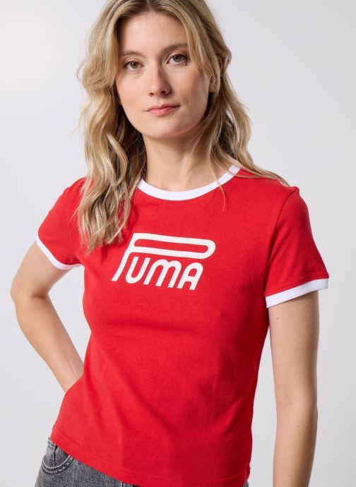 Puma Tee-shirts manches courtes Future.Puma.Archive Graphic Slim Tee femme rouge