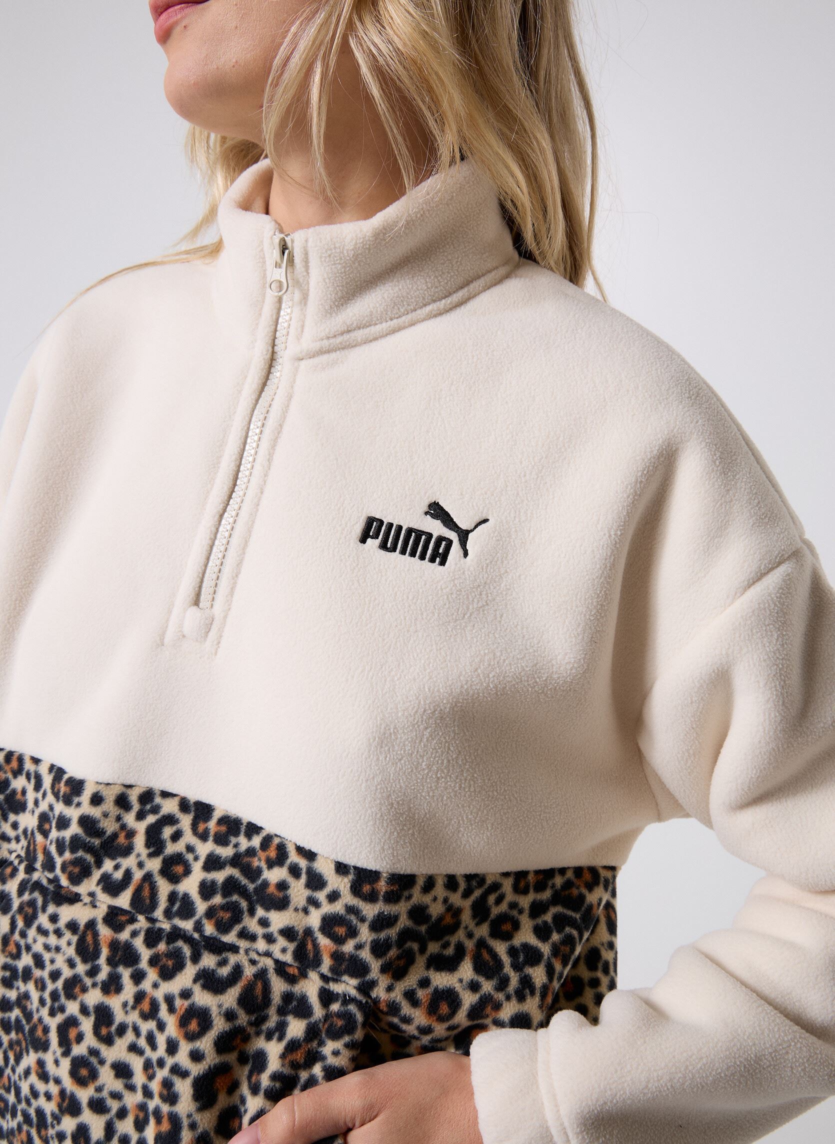 Pulls polaire Ess Graphic Animal Relaxed Half-Zip Crew femme blanc Puma Pulls polaire Ess Graphic Animal Relaxed Half-Zip Crew femme blanc Alpine Snow